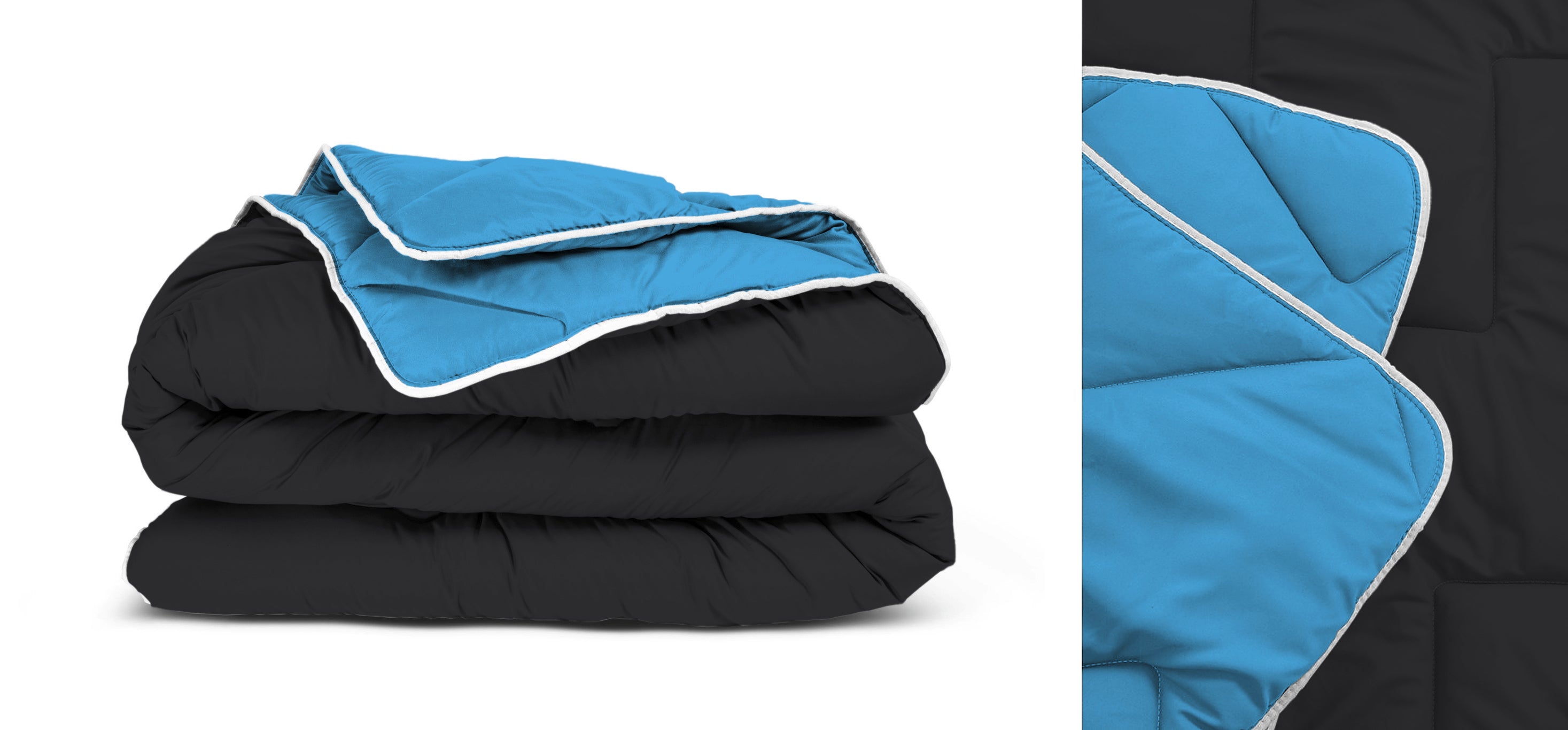 All-in-one lazy duvet Black/Blue - Duvet and cover in 1 - Lightweight - Trendy colours