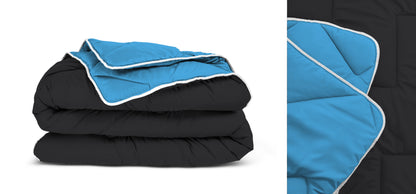 All-in one lazy dekbed Zwart/Blauw - Dekbed en overtrek in 1 - Lichtgewicht - Trendy kleuren