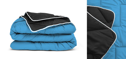 All-in one lazy dekbed Zwart/Blauw - Dekbed en overtrek in 1 - Lichtgewicht - Trendy kleuren