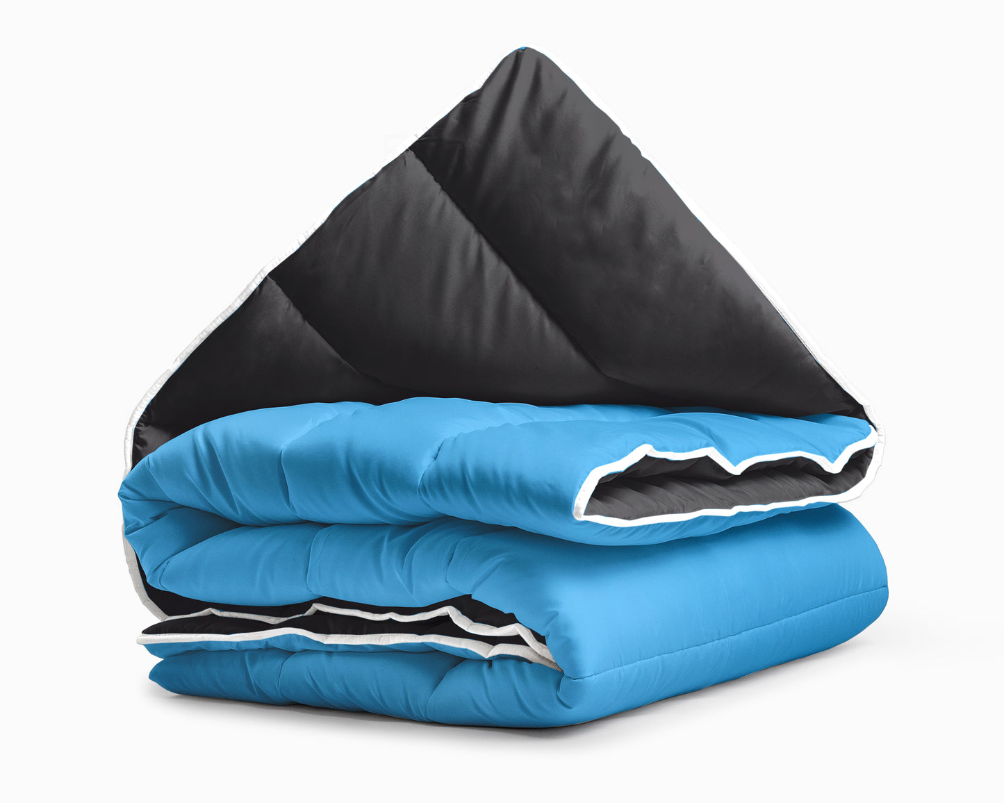 All-in one lazy dekbed Zwart/Blauw - Dekbed en overtrek in 1 - Lichtgewicht - Trendy kleuren