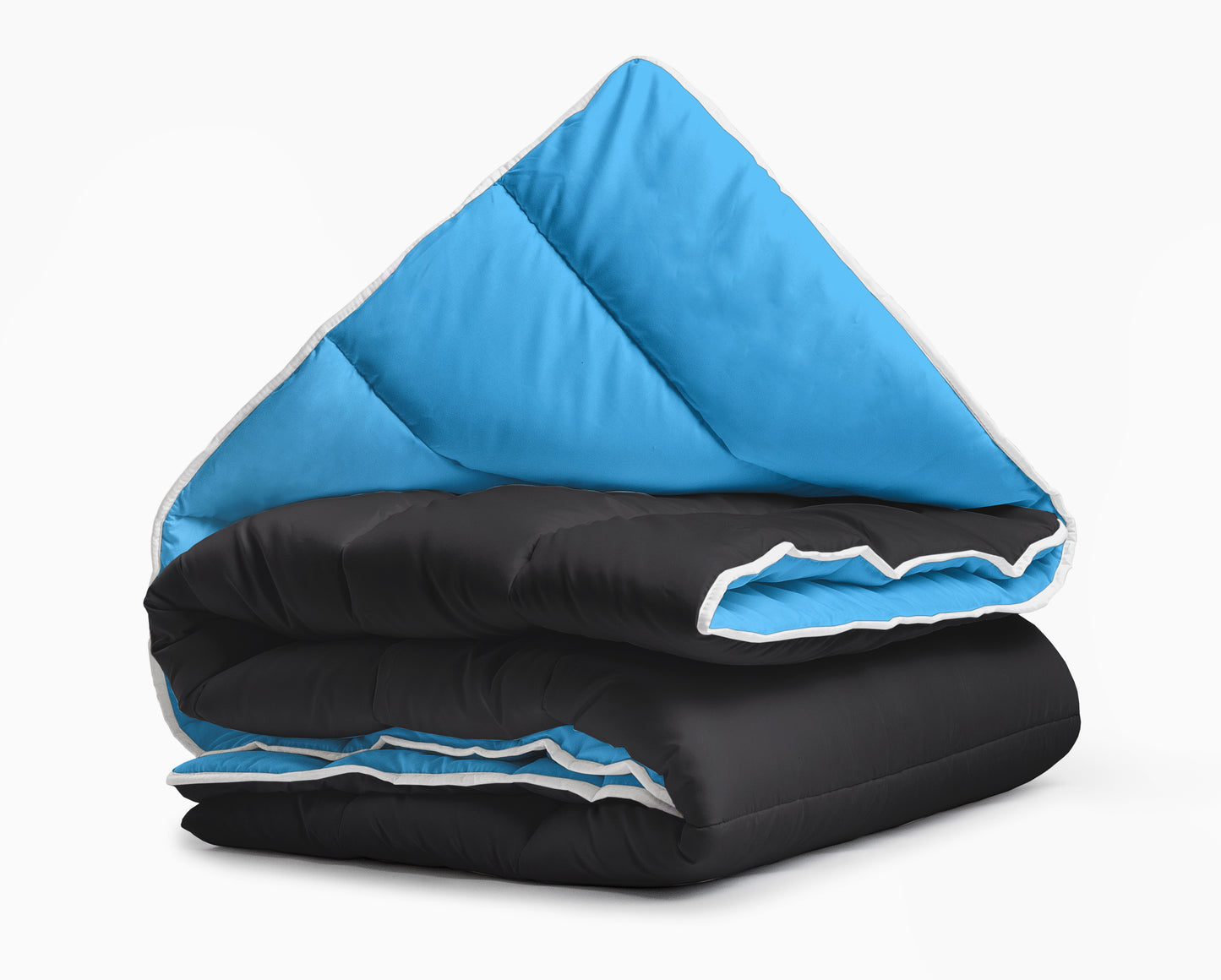 All-in one lazy dekbed Zwart/Blauw - Dekbed en overtrek in 1 - Lichtgewicht - Trendy kleuren