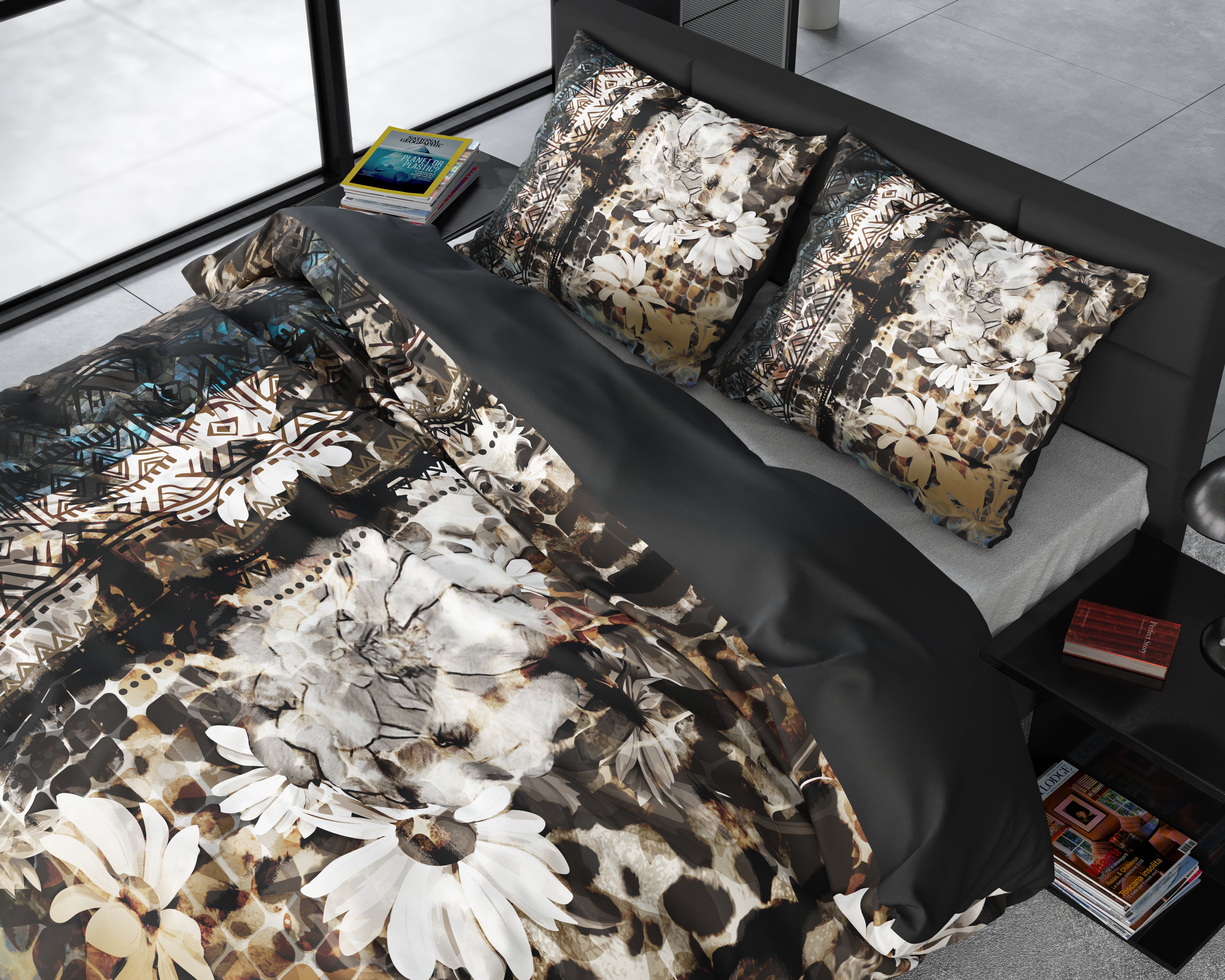 Aluna Multi Dekbedovertrek - Luxe Satijn - Hoge kwaliteit - Trendy prints