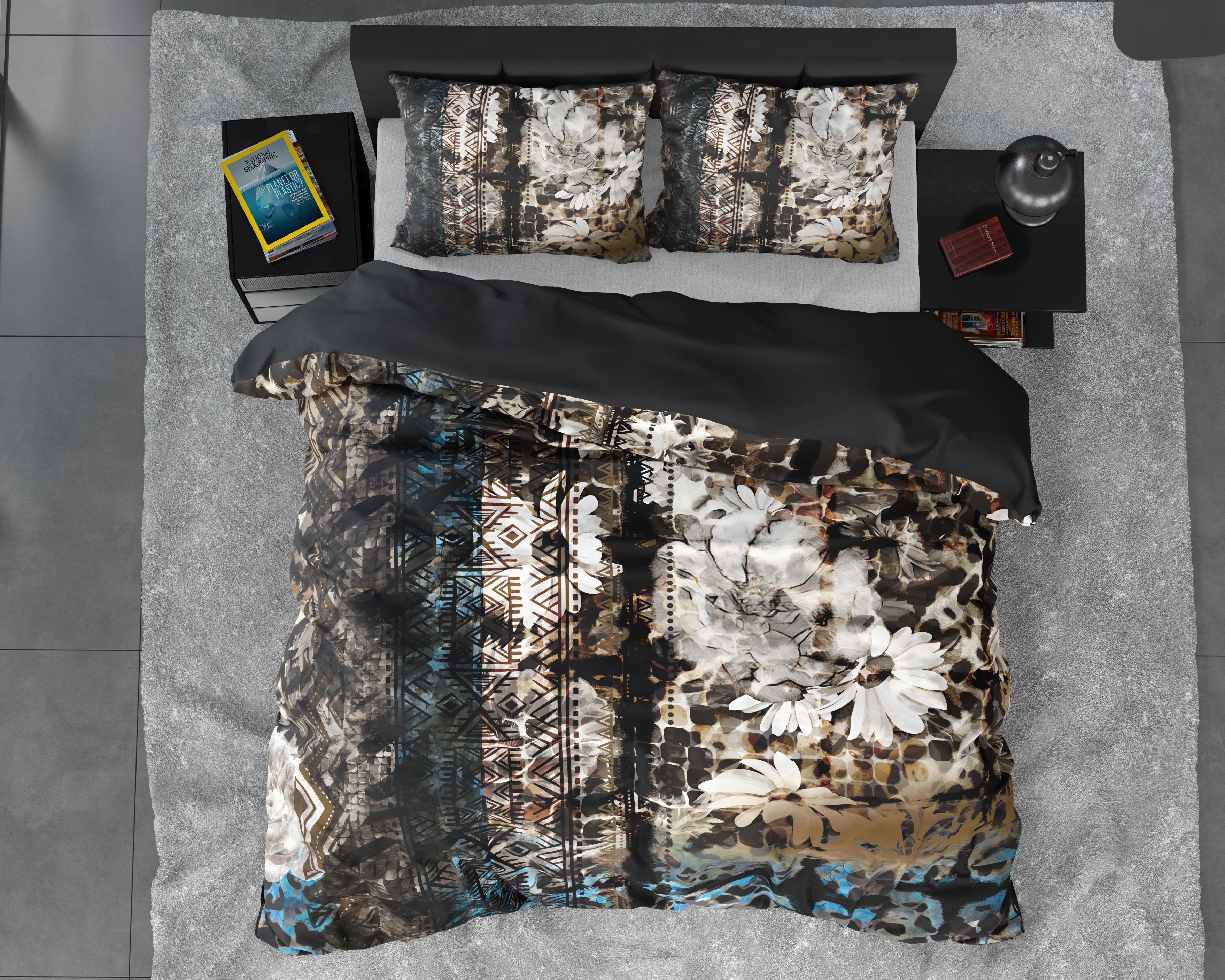 Aluna Multi Dekbedovertrek - Luxe Satijn - Hoge kwaliteit - Trendy prints
