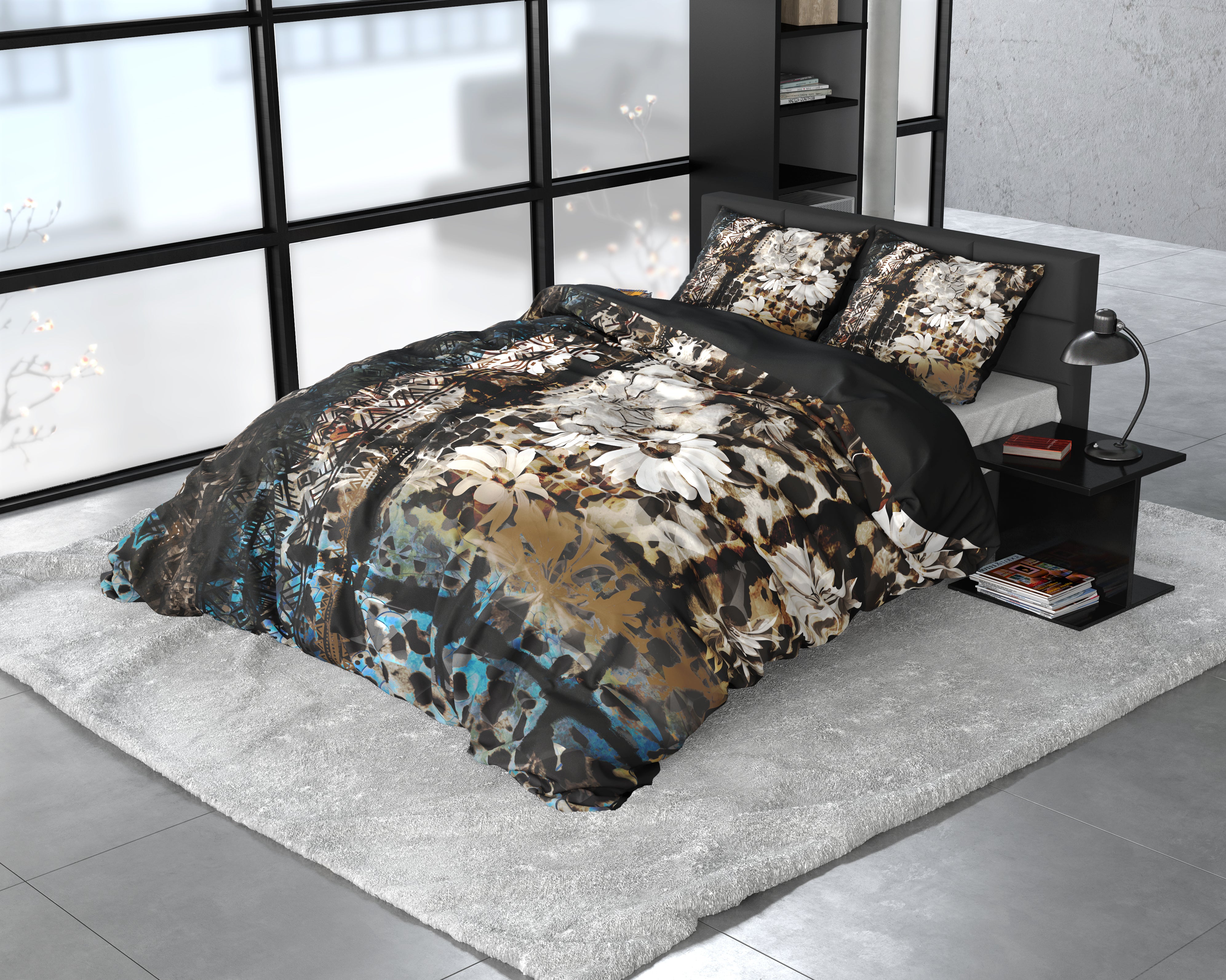 Aluna Multi Dekbedovertrek - Luxe Satijn - Hoge kwaliteit - Trendy prints