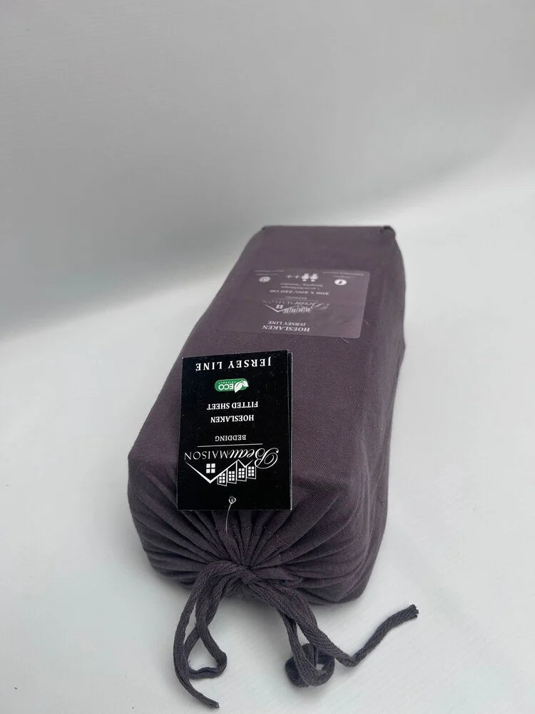 Antraciet Jersey Hoeslaken 100% Katoen | Strijkvrij, Anti-Allergisch & Perfecte Pasvorm