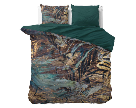 Apollo Taupe Dekbedovertrek - Luxe Satijn - Hoge kwaliteit - Trendy prints