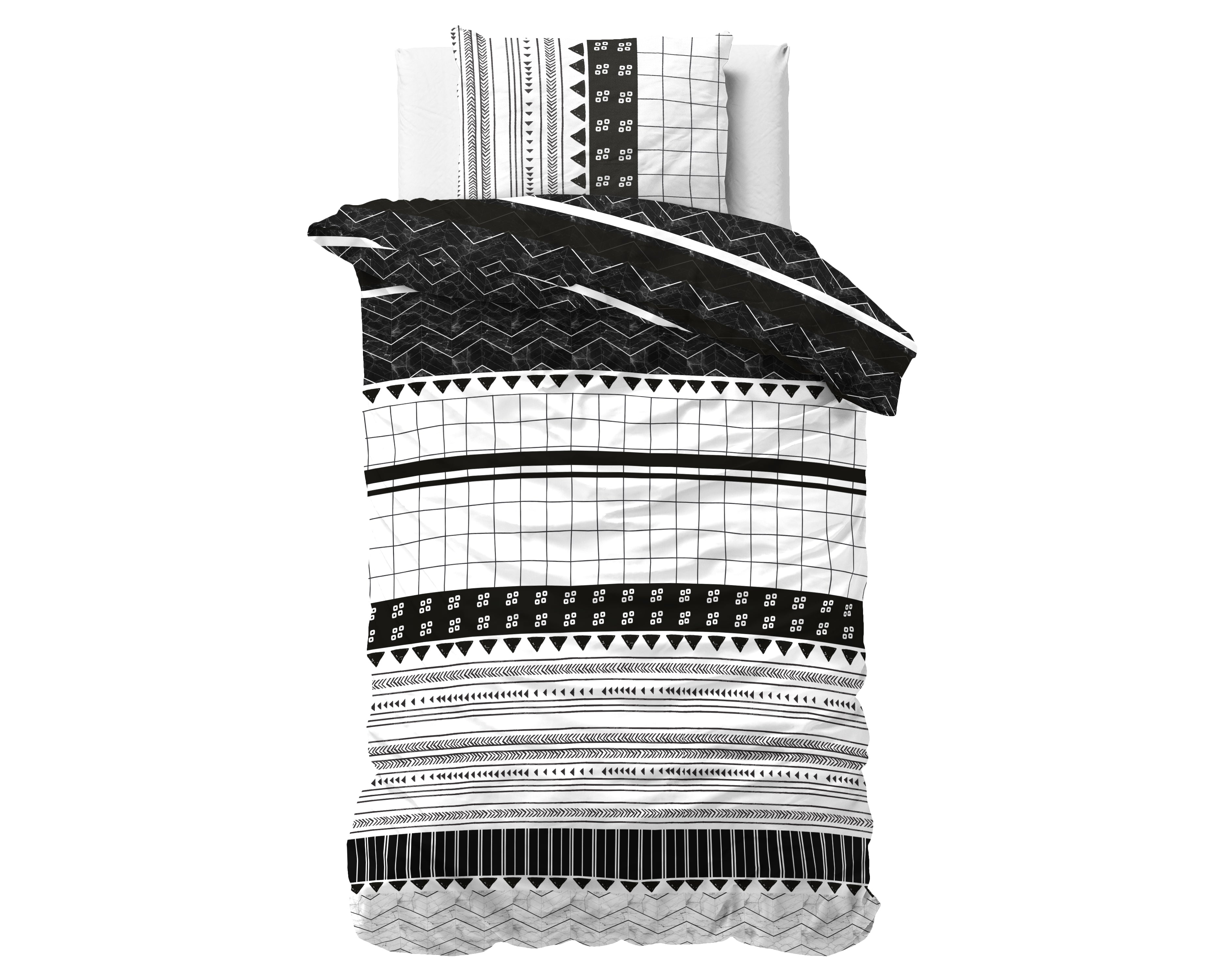 Artic Stripe Dekbedovertrek Wit - Katoen geweven - Strijkvrij - Leuke prints