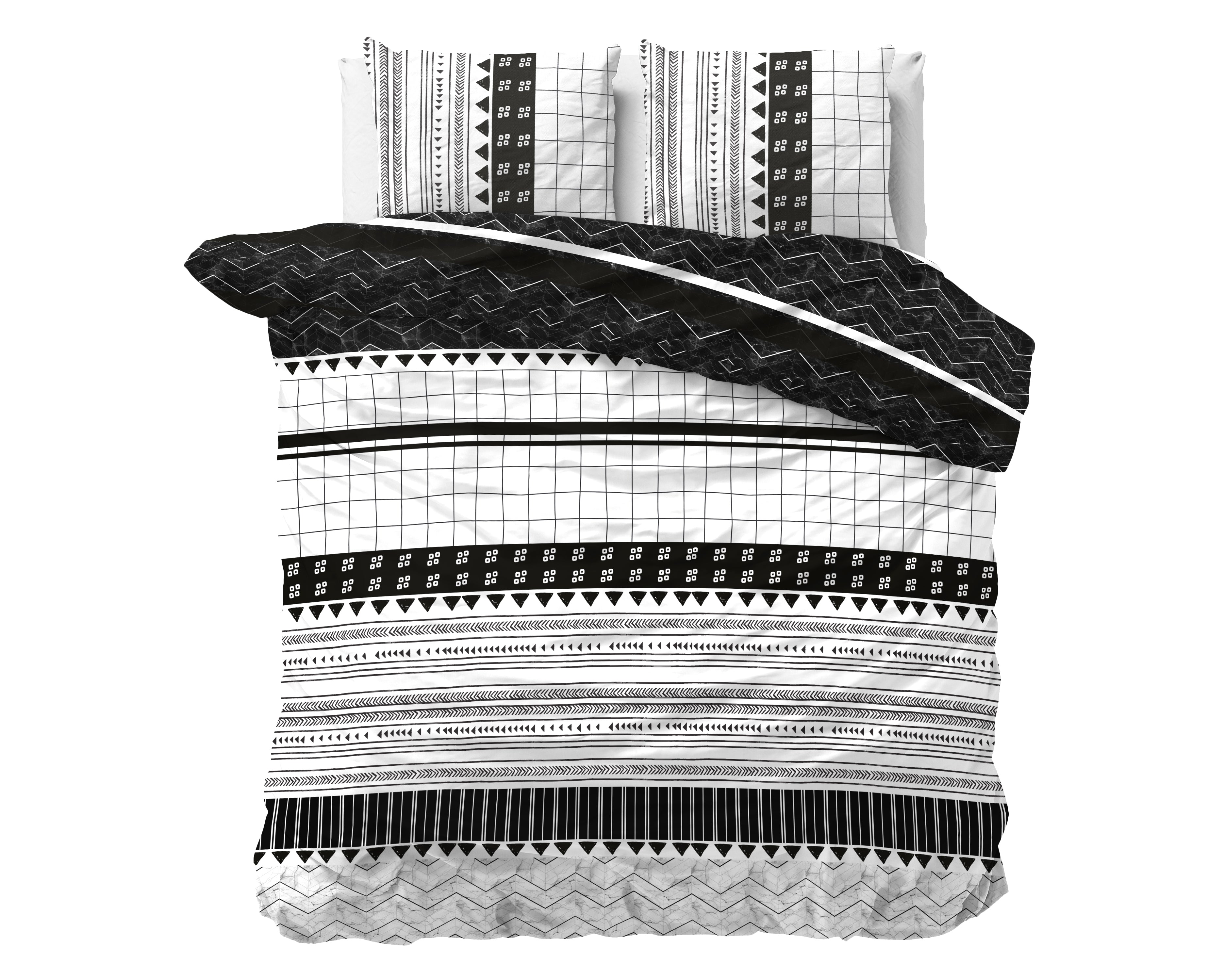 Artic Stripe Dekbedovertrek Wit - Katoen geweven - Strijkvrij - Leuke prints