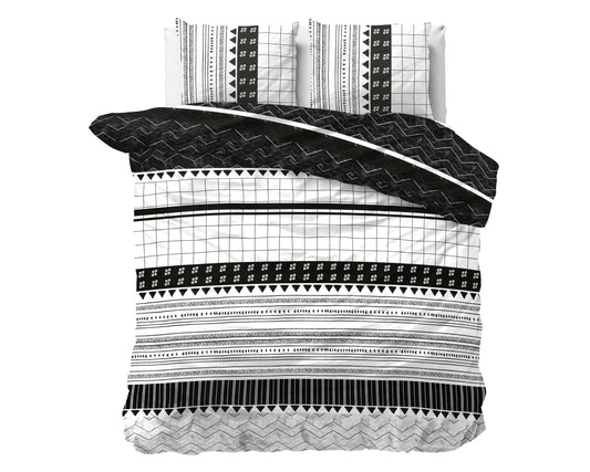 Artic Stripe Dekbedovertrek Wit - Katoen geweven - Strijkvrij - Leuke prints