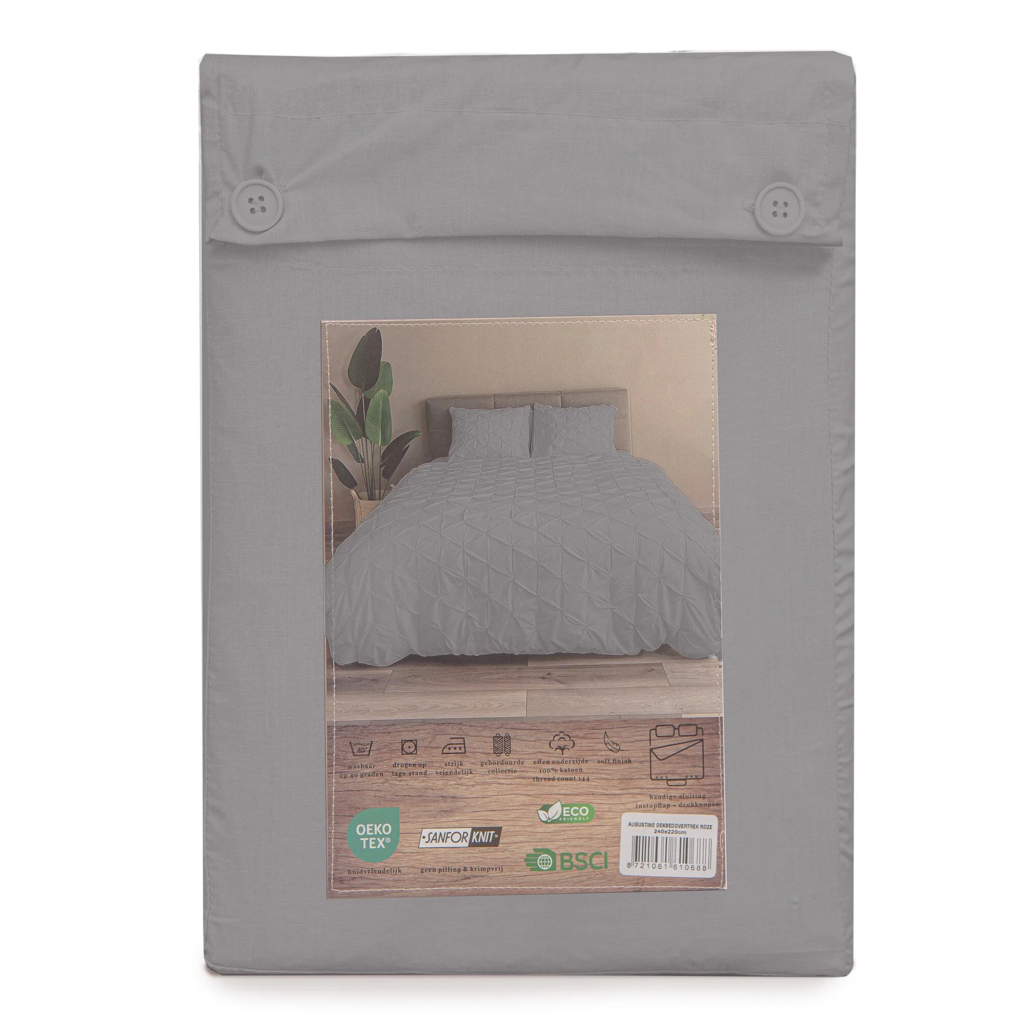 Augustine Grey Duvet Cover - Luxury &amp; Elegance
