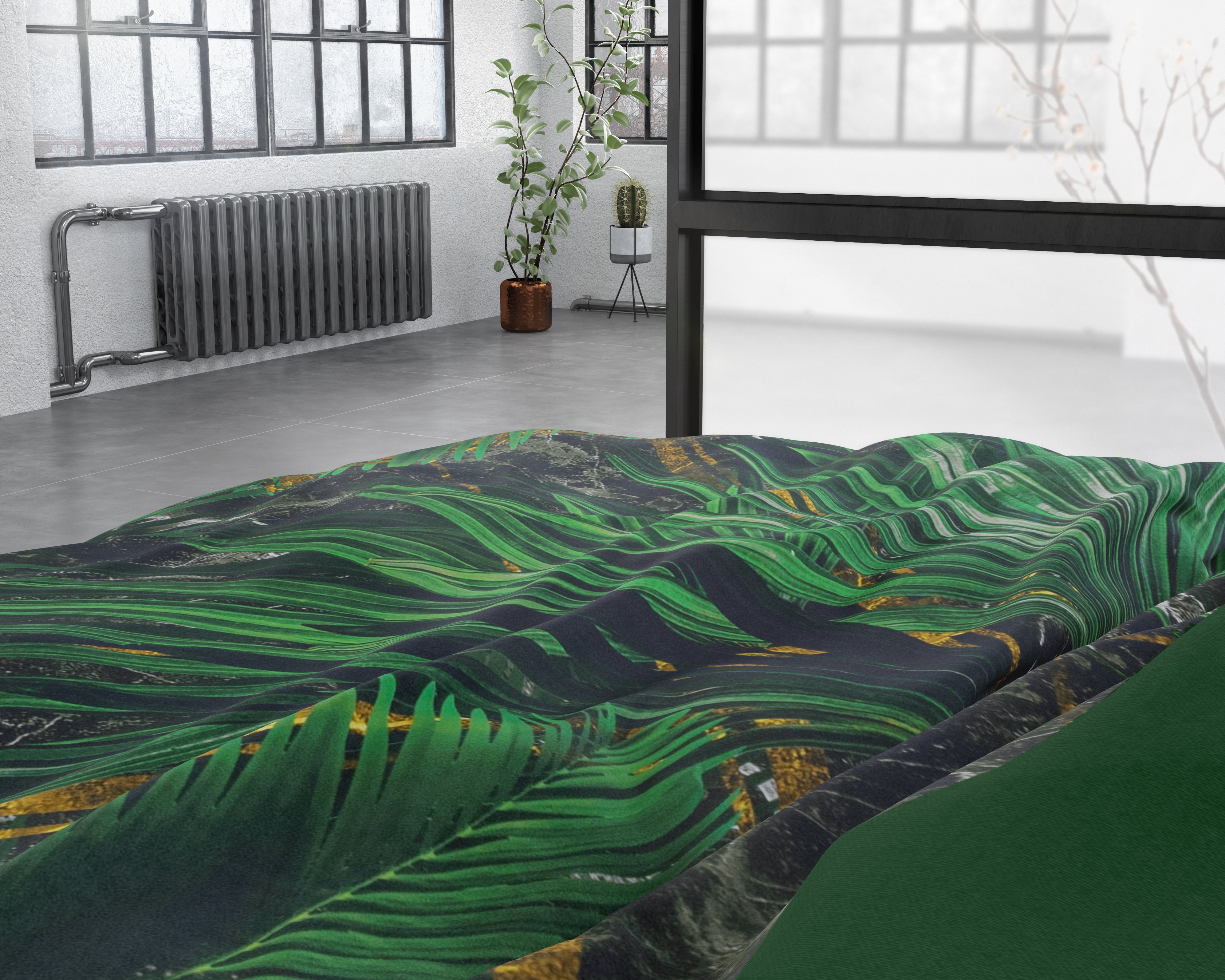 Avena Groen Dekbedovertrek - Ademend katoen - Trendy designs - Met drukknopen