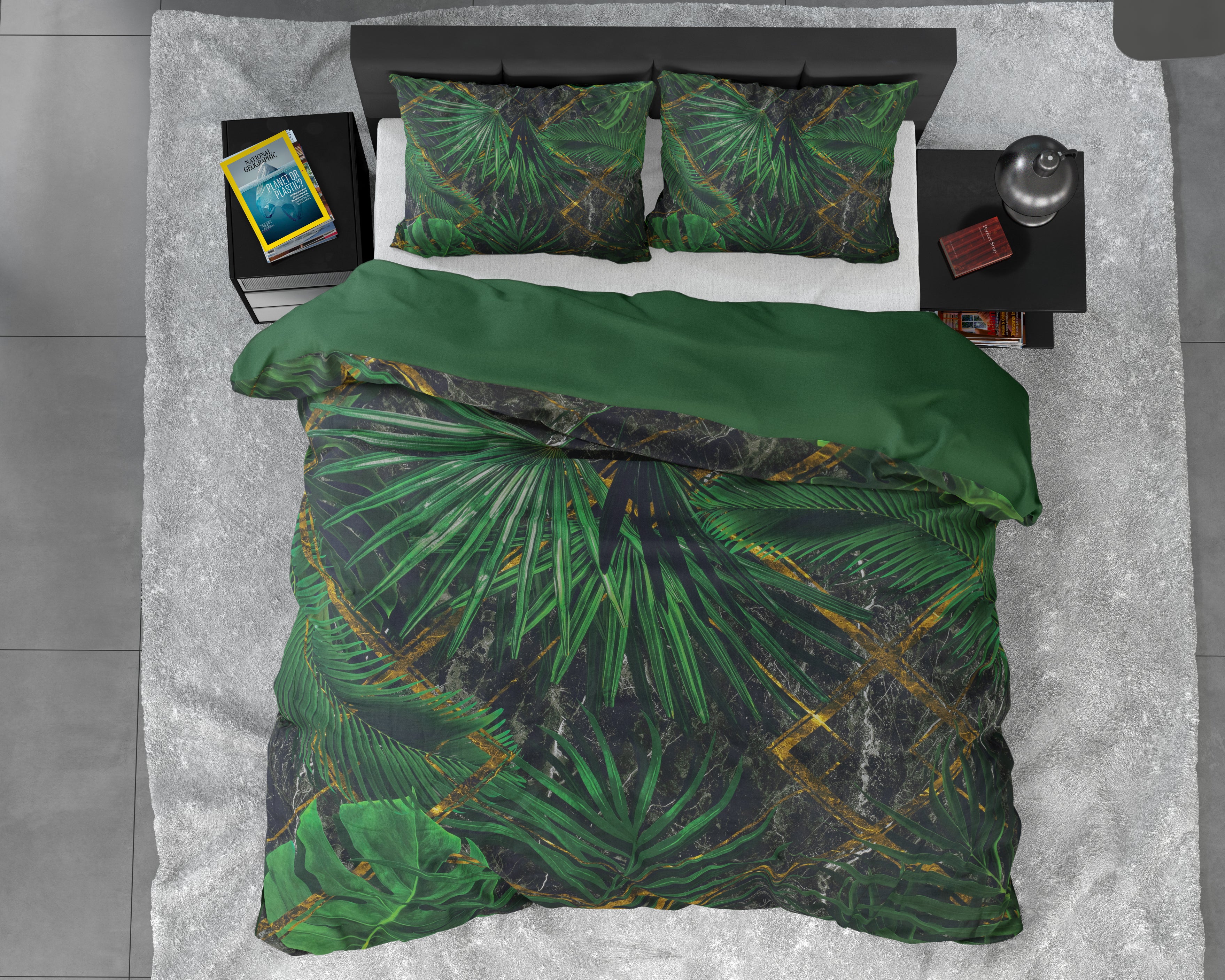 Avena Groen Dekbedovertrek - Ademend katoen - Trendy designs - Met drukknopen