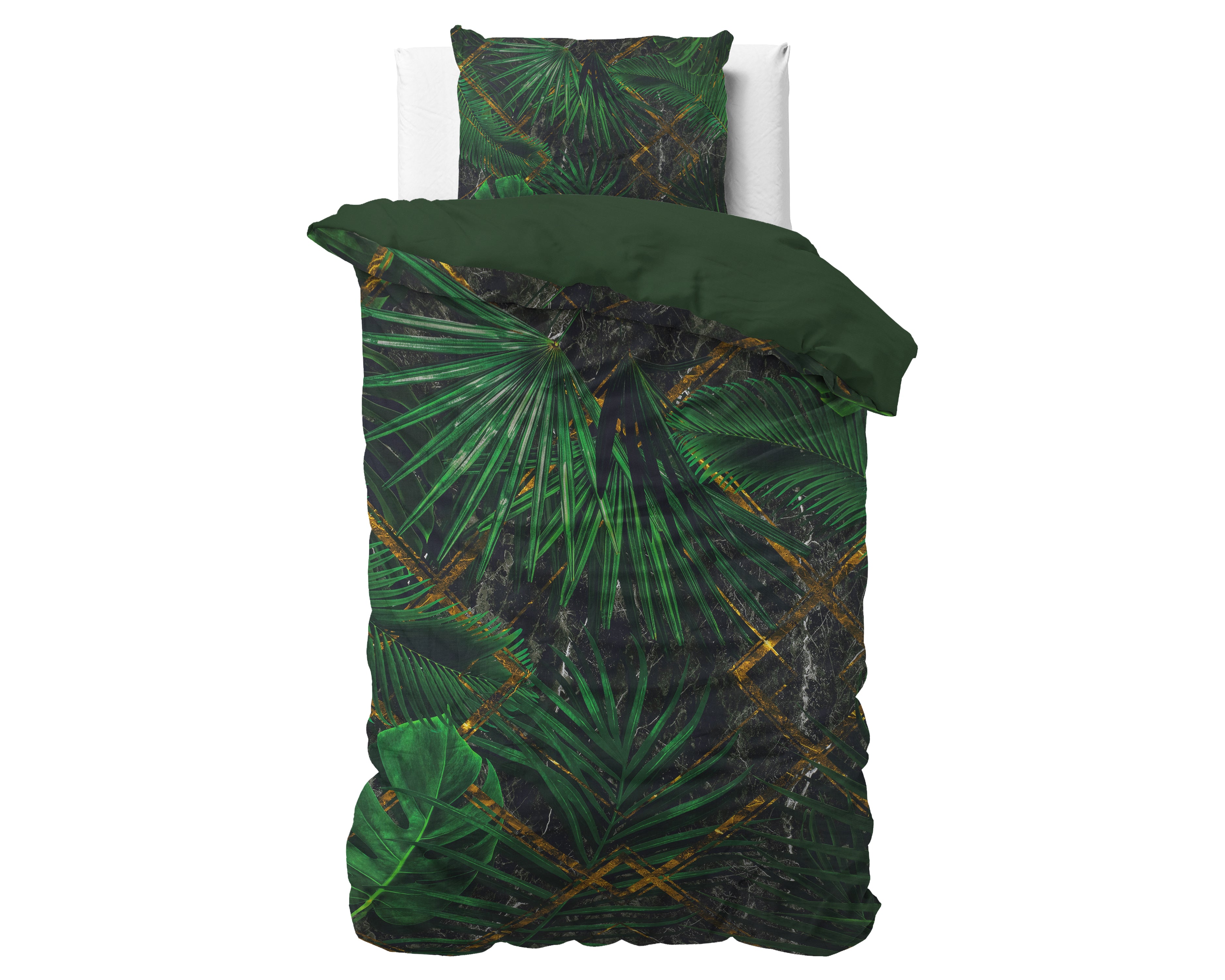 Avena Groen Dekbedovertrek - Ademend katoen - Trendy designs - Met drukknopen