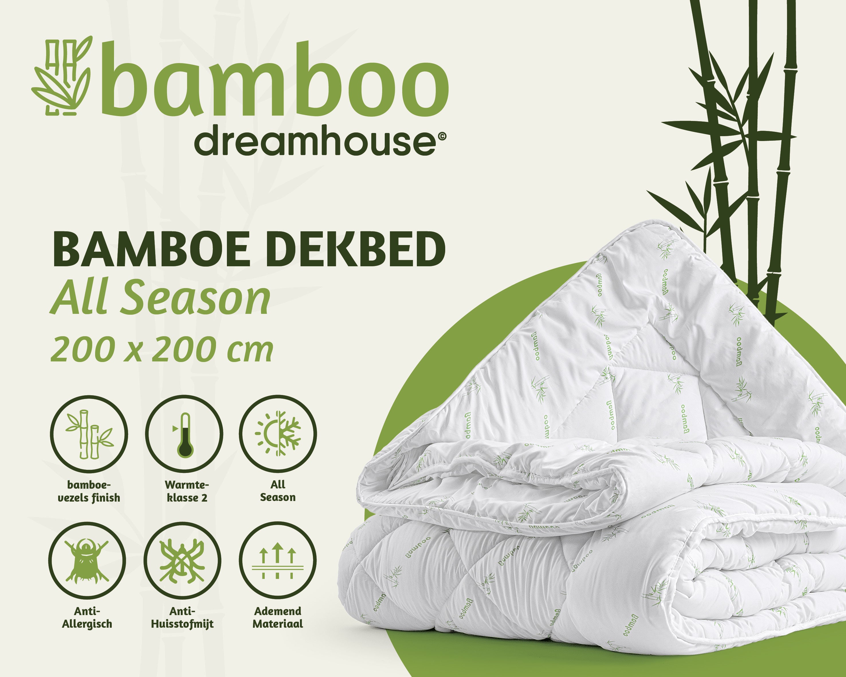 Bali Bamboe Dekbed Wit - Luxe - Ademend - Bamboe Touch