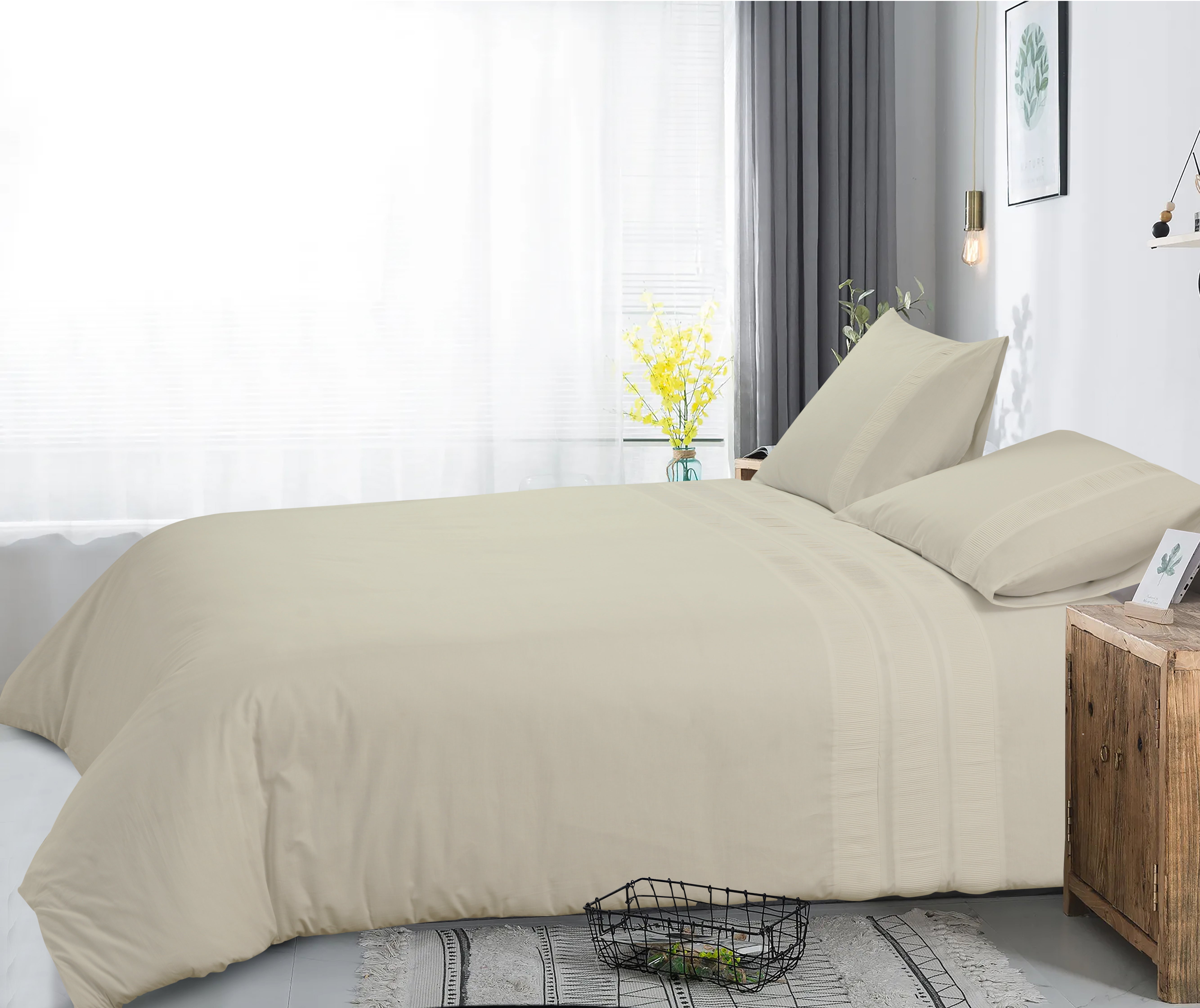 Bali Dekbedovertrek Creme - 100% Katoen