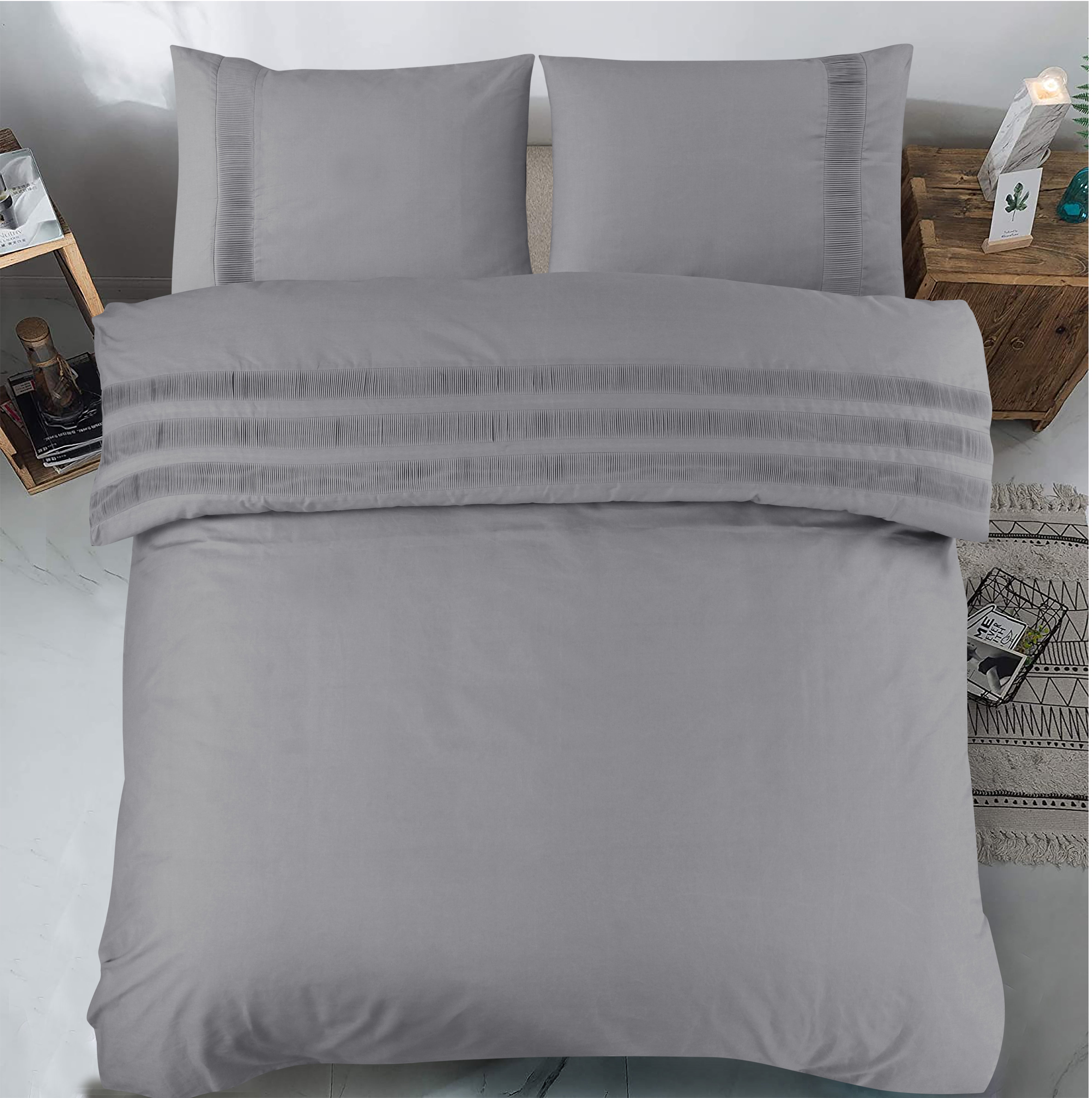 Bali Dekbedovertrek Grijs - 100% Katoen