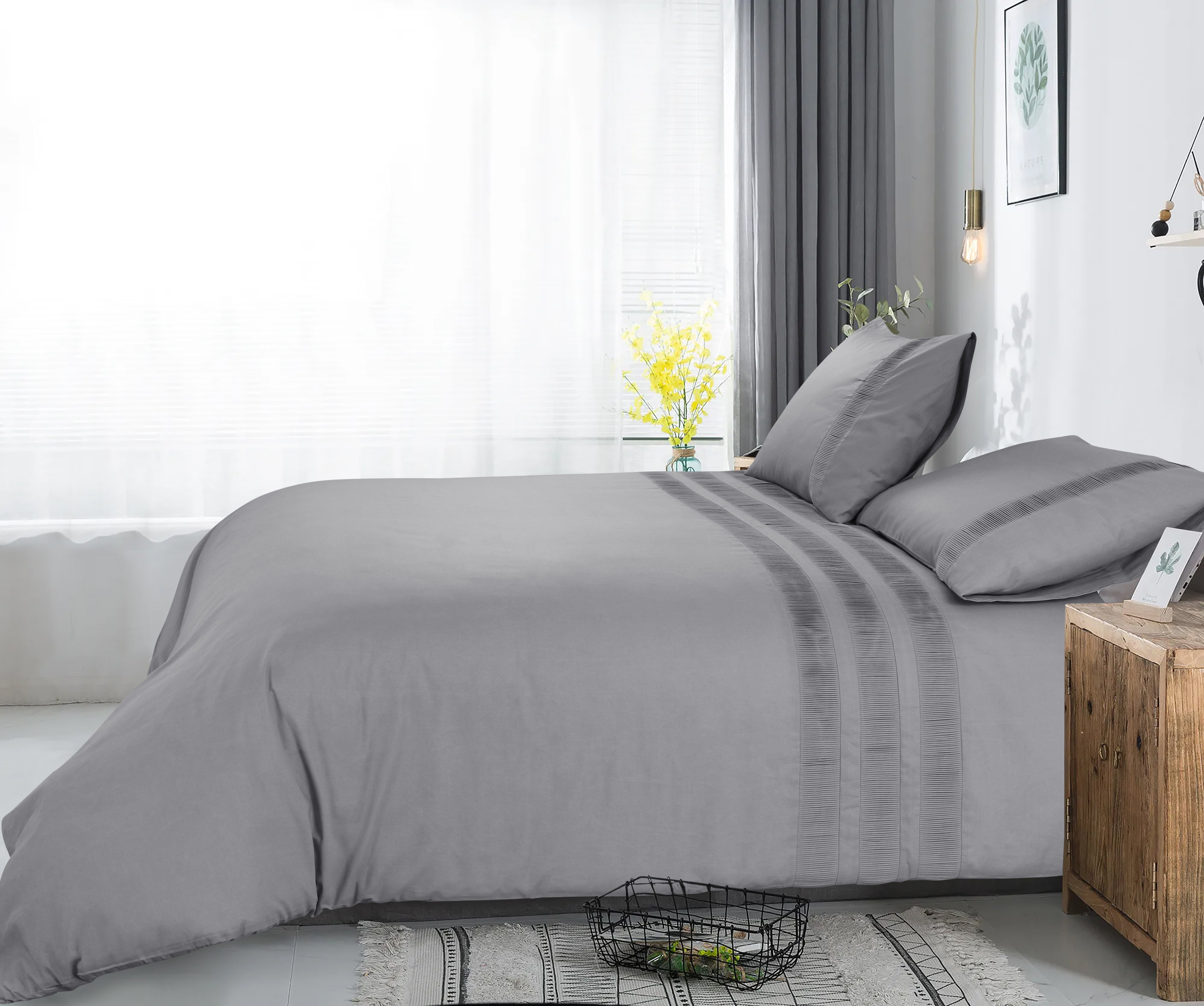 Bali Dekbedovertrek Grijs - 100% Katoen