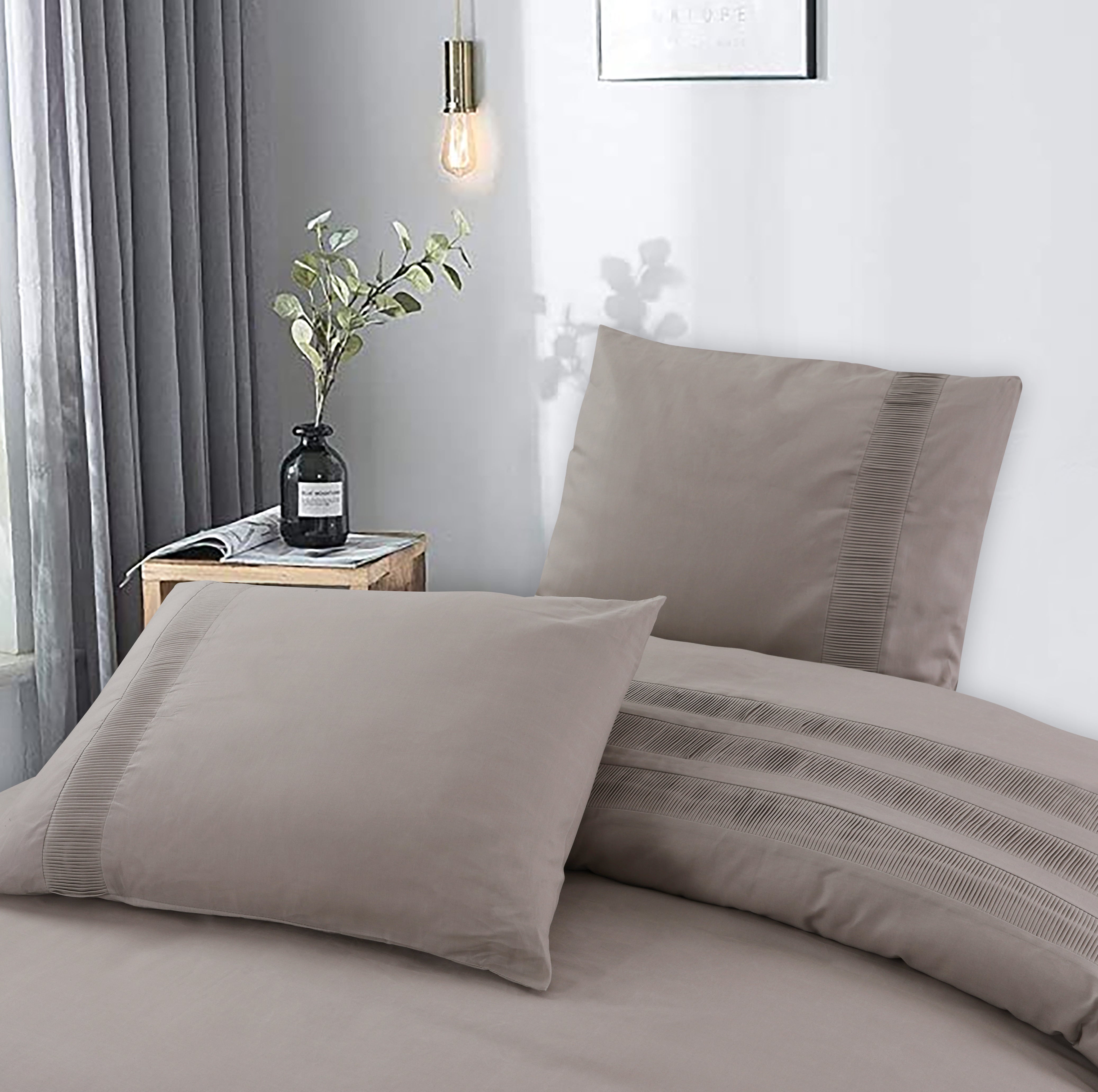 Bali Dekbedovertrek Taupe - 100% Katoen