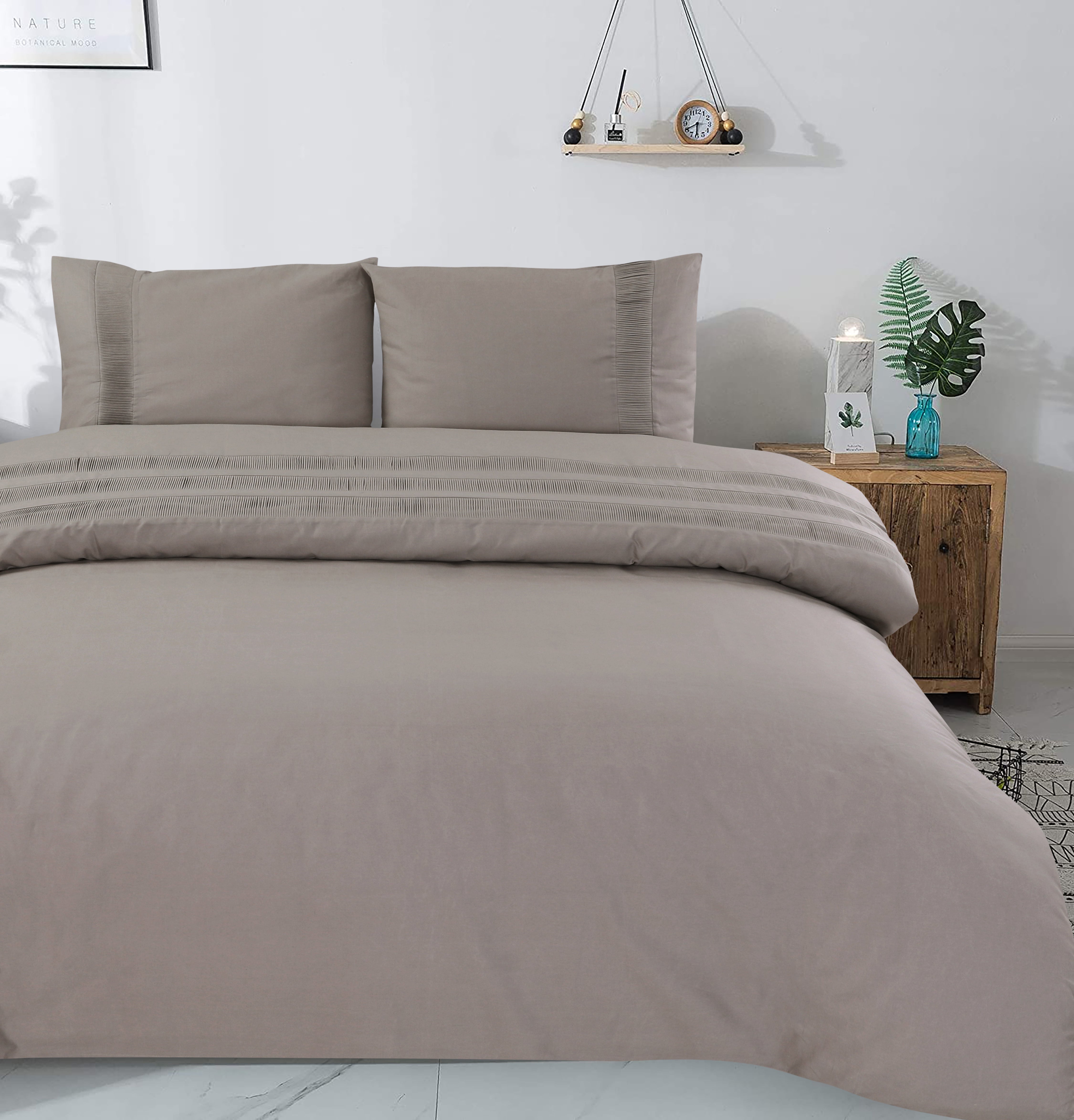 Bali Dekbedovertrek Taupe - 100% Katoen