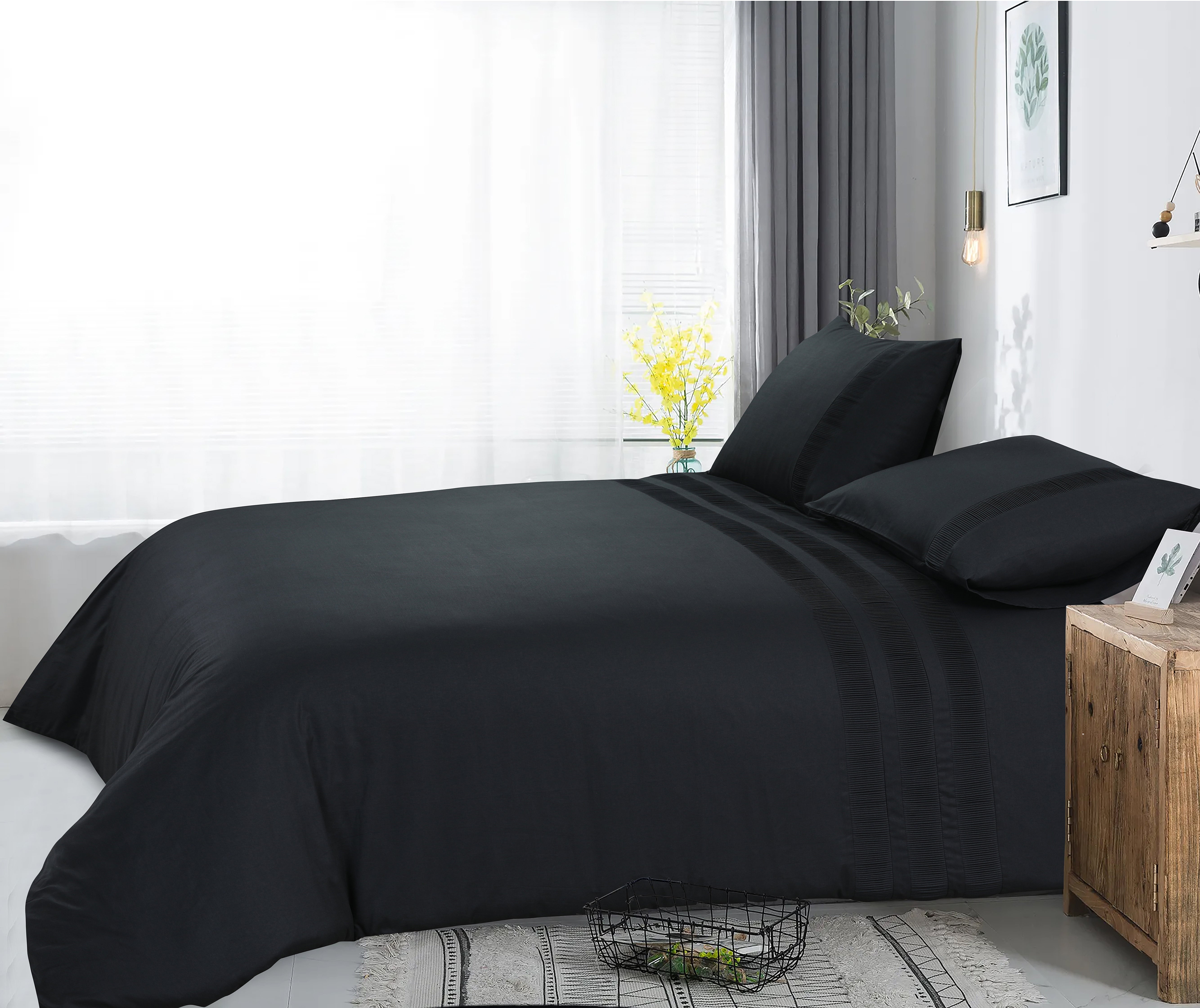 Bali Dekbedovertrek Zwart - 100% Katoen