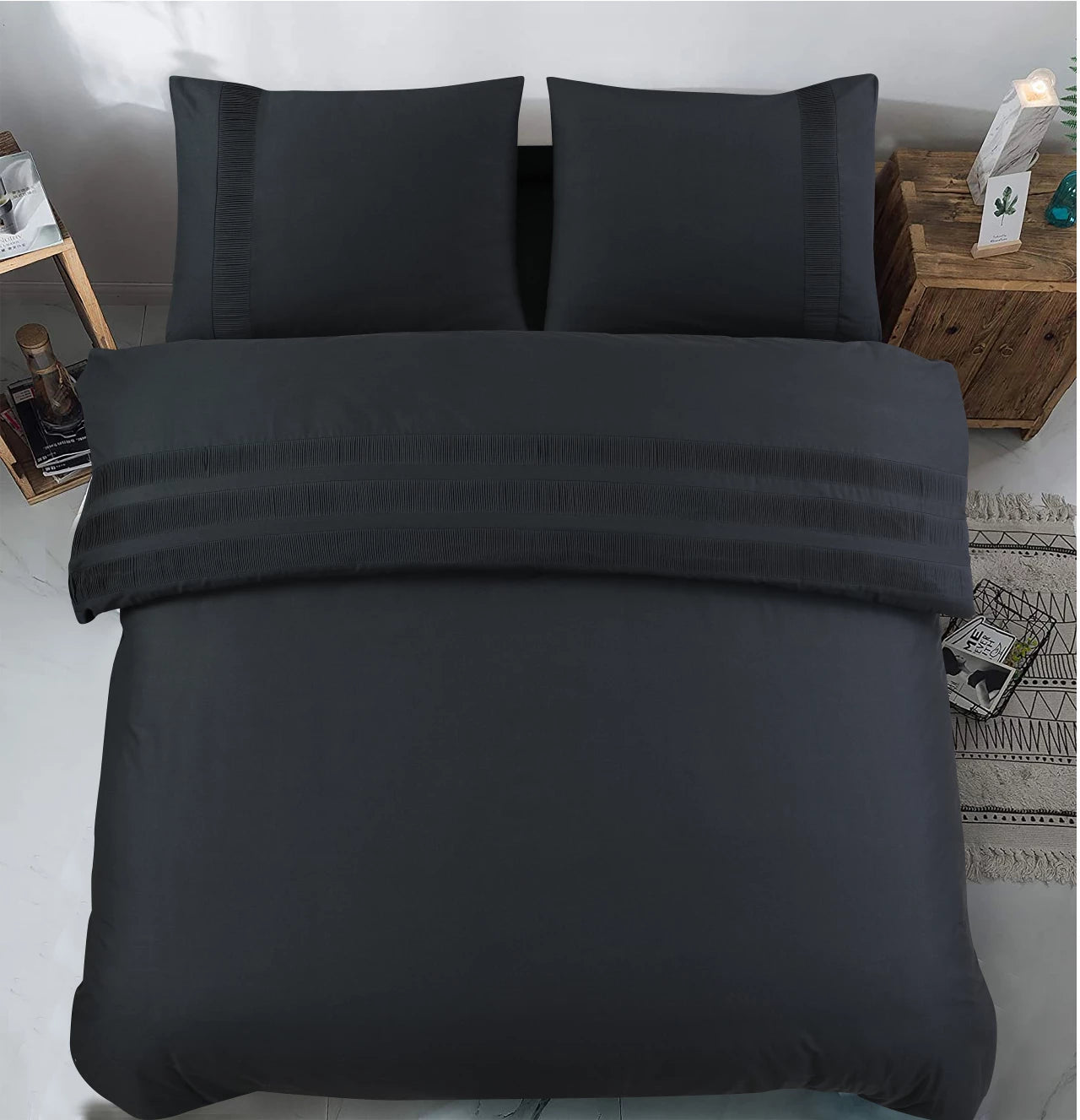 Bali Dekbedovertrek Zwart - 100% Katoen