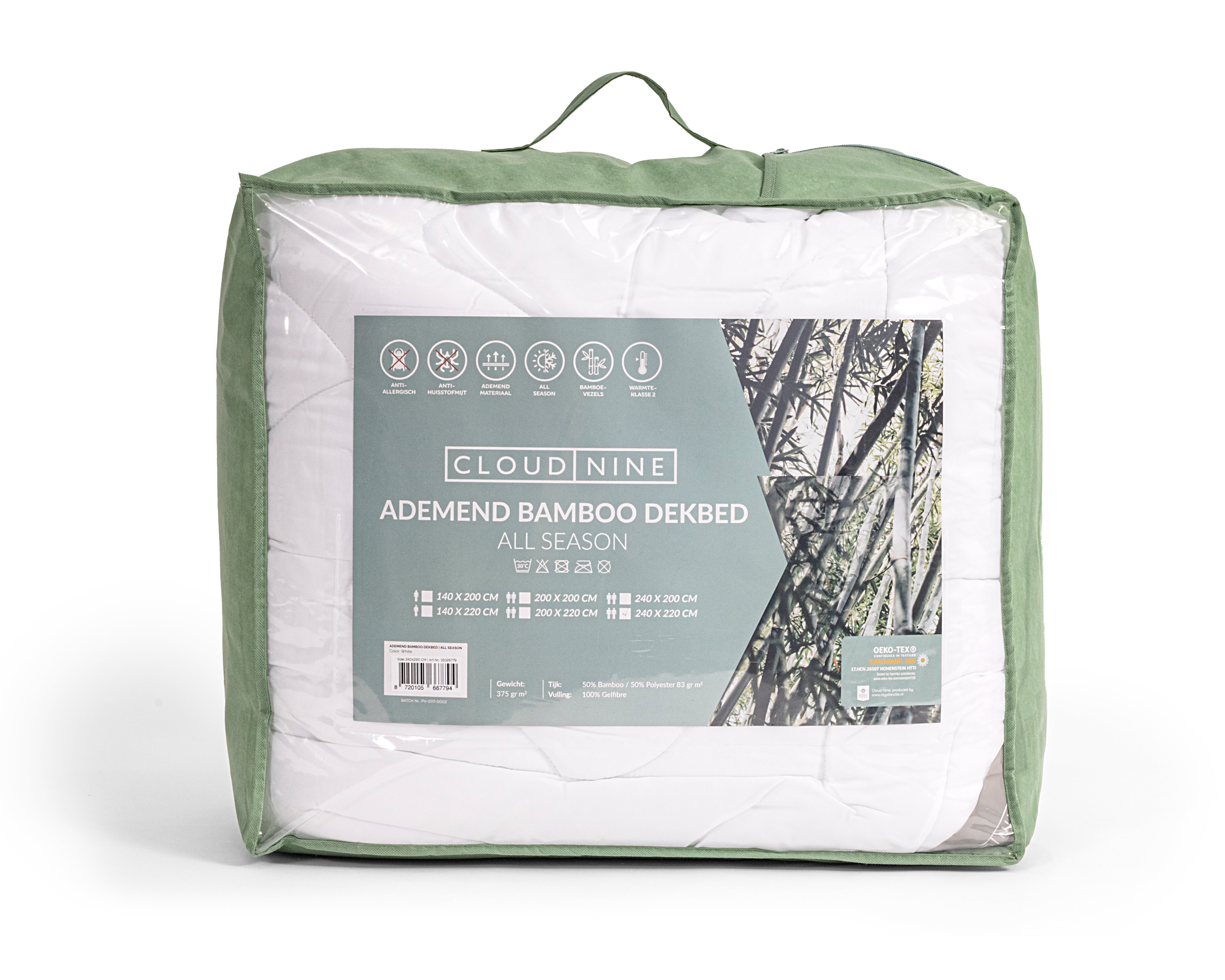 Bamboe Enkel Dekbed Wit - Bamboo vezels - Natuurlijke materialen - Anti-allergisch