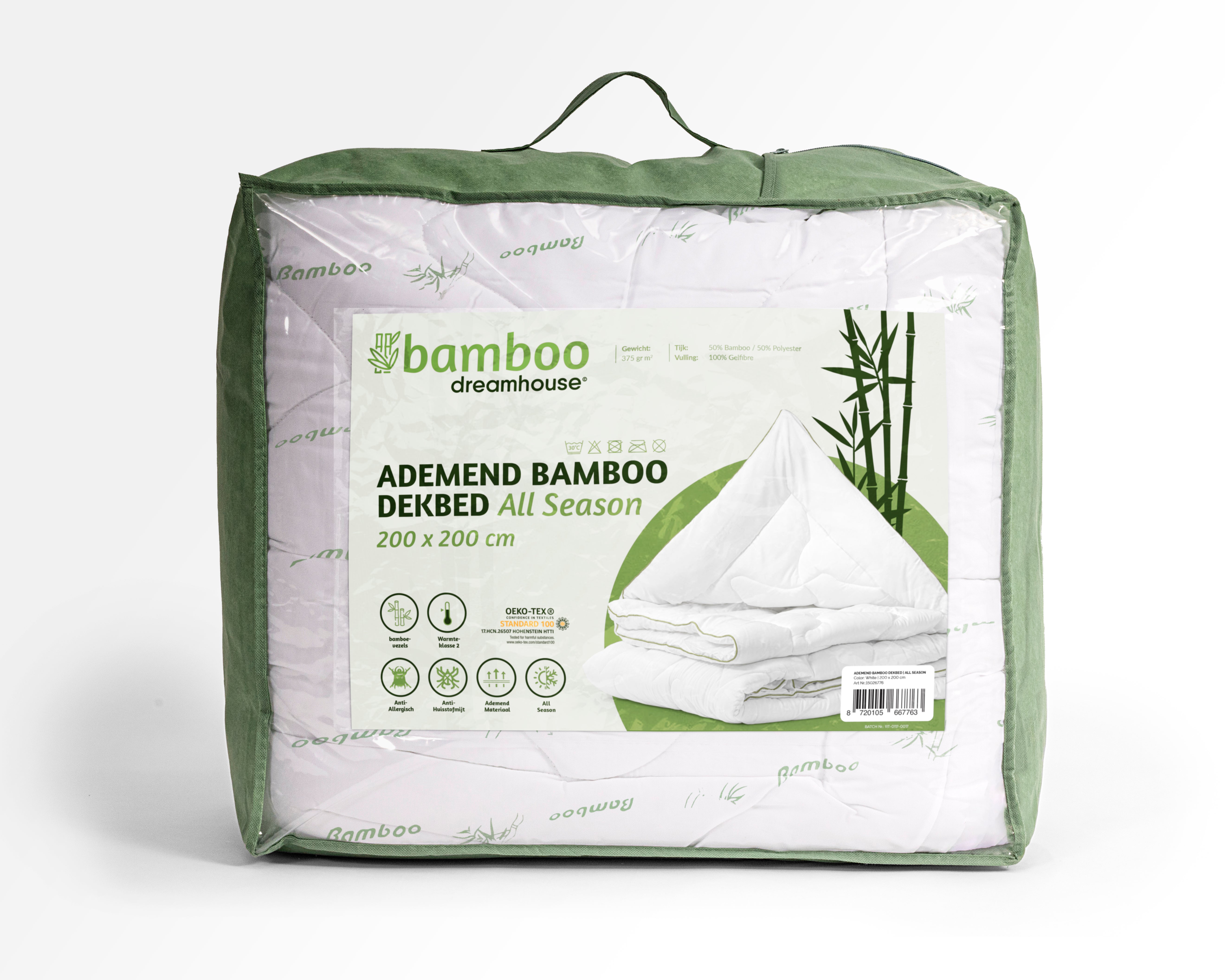 Bamboe Enkel Dekbed Wit - Bamboo vezels - Natuurlijke materialen - Anti-allergisch