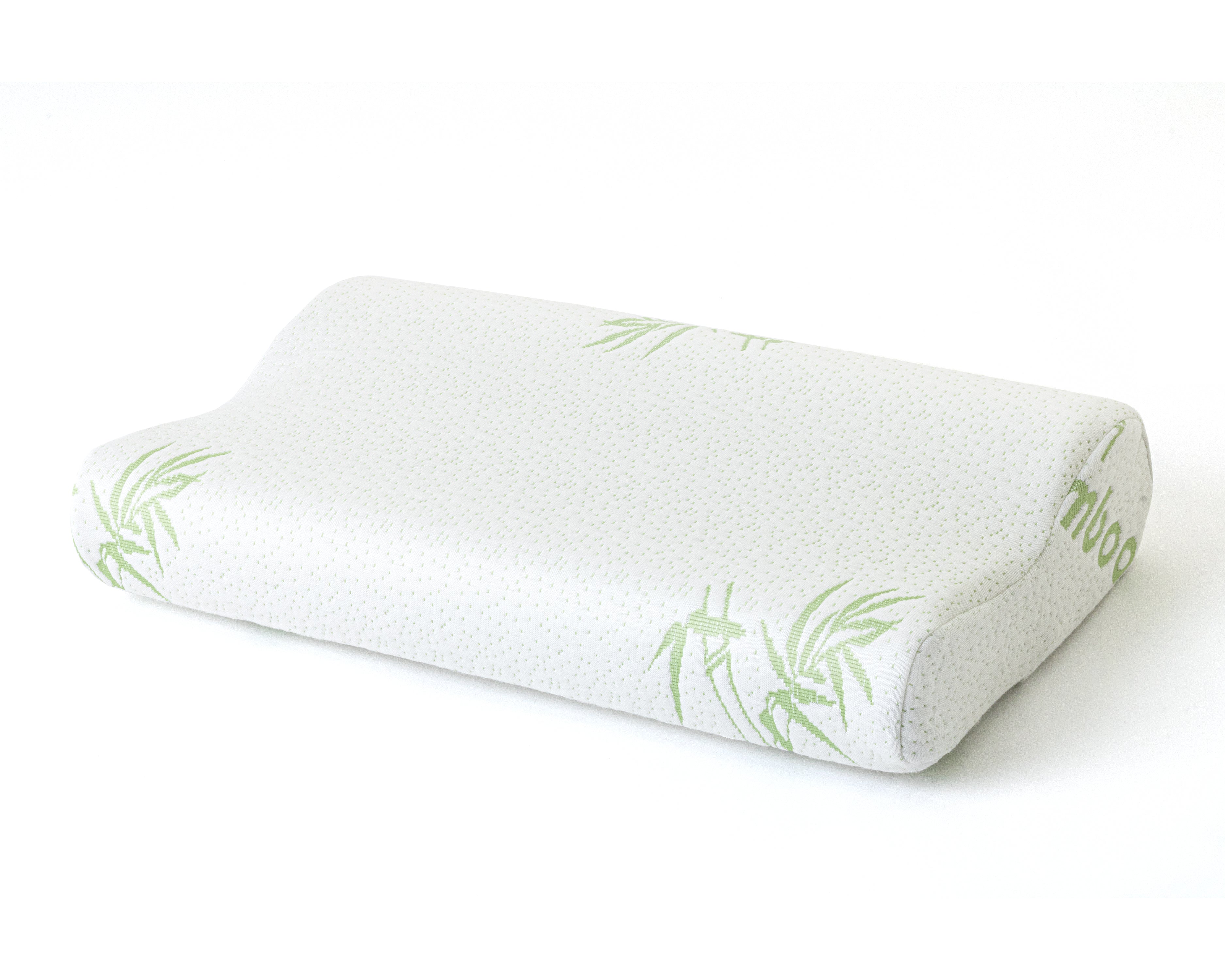 Bamboo Neck Support Pillow 50 x 30 - Treated with Bamboo - Natural Fibers - Pressure-relieving Memory Foam