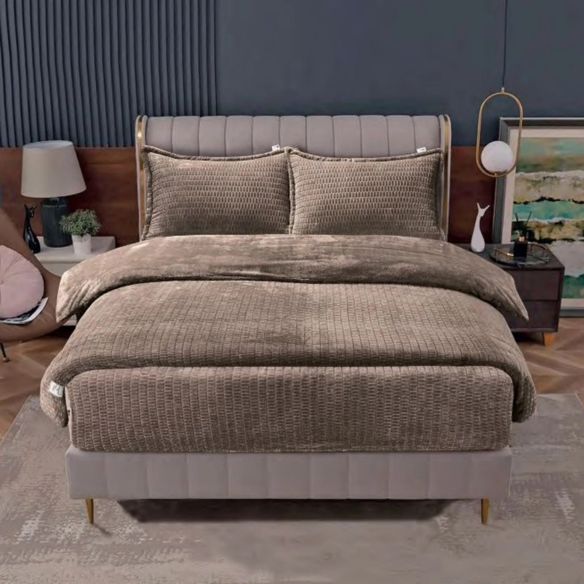 Beau Maison Dekbed - Sherpa Flanel - Coffee Brown - Voor het hele jaar