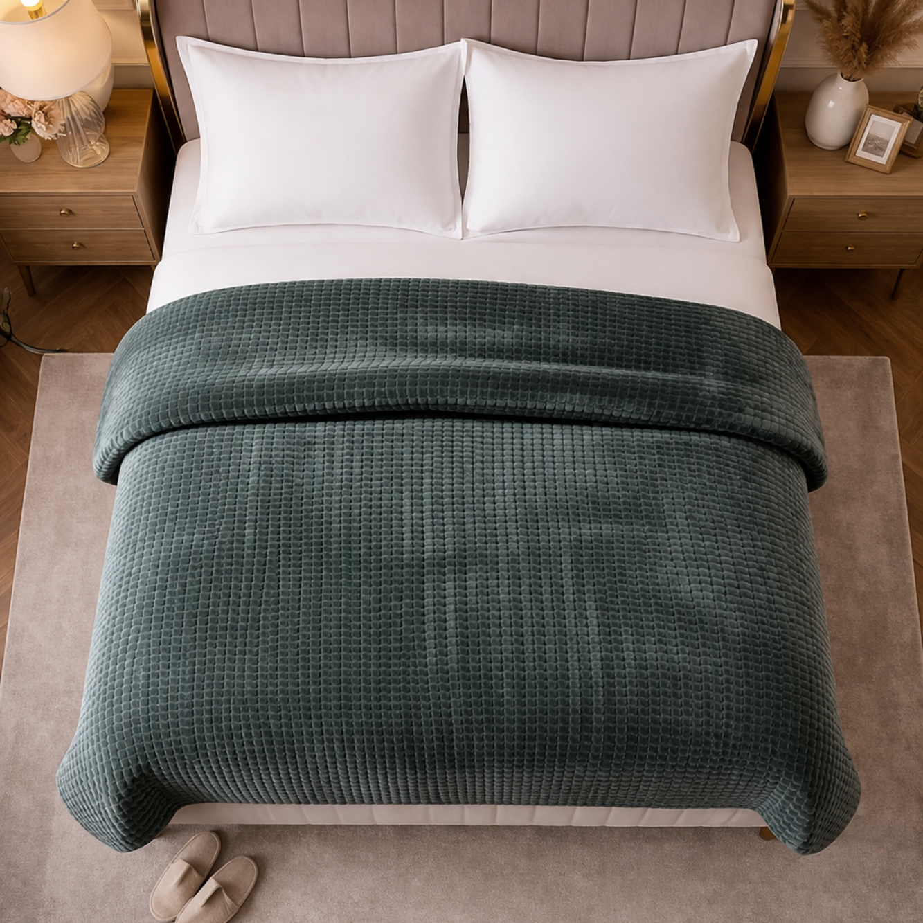 Beau Maison Dekbed - Sherpa Flanel - Dark Grey - Voor het hele jaar