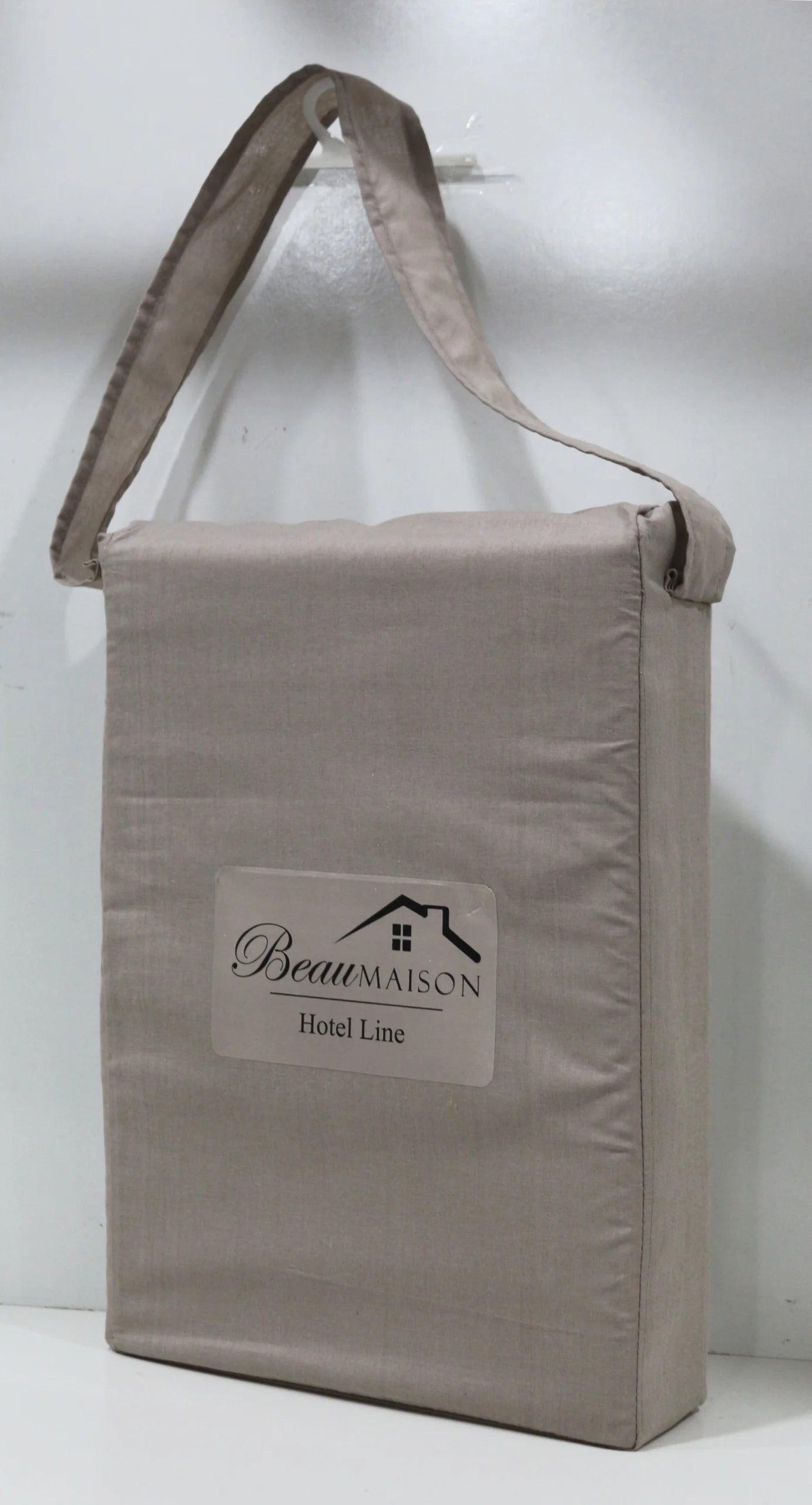 Beau Maison Hotellinnen Dekbedovertrek Taupe | 27mm Streep