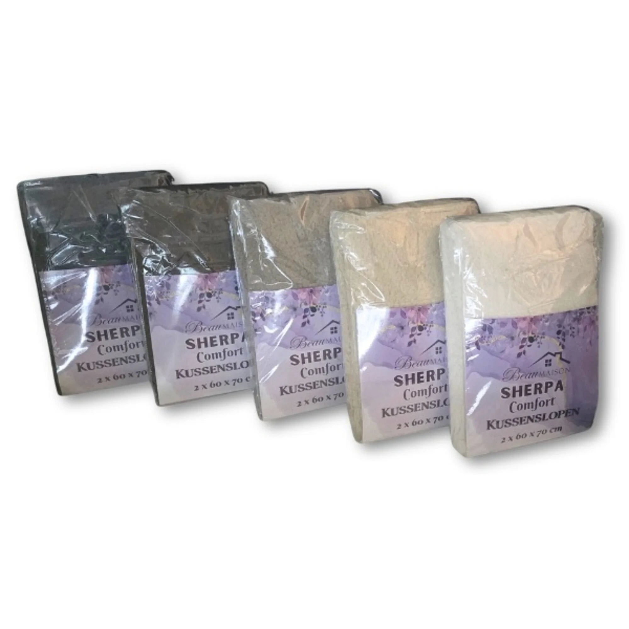 Beau Maison Sand Set van 2 Sherpa Comfort Kussenslopen 60 x 70 cm