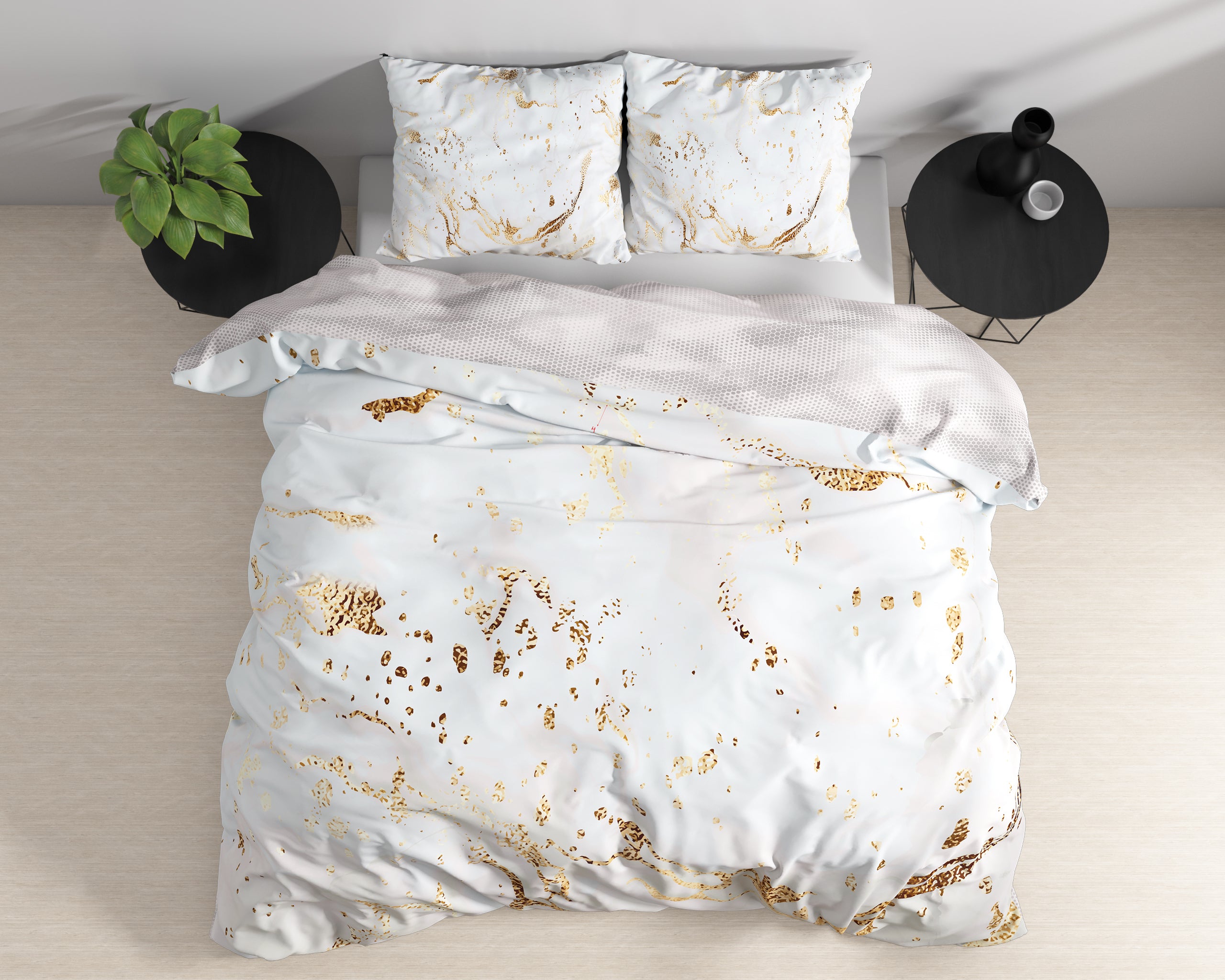 Bianco Dekbedovertrek Wit - Super zacht geweven - Luxe verpakt - Marble design