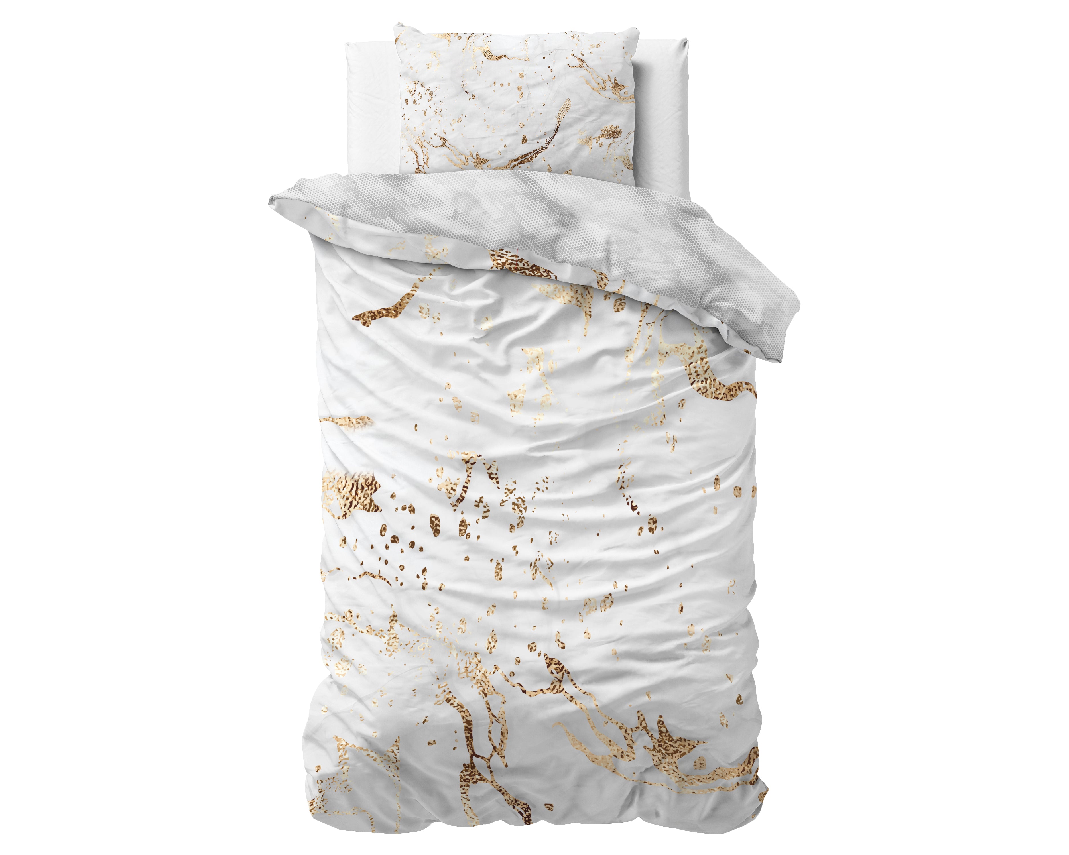 Bianco Dekbedovertrek Wit - Super zacht geweven - Luxe verpakt - Marble design