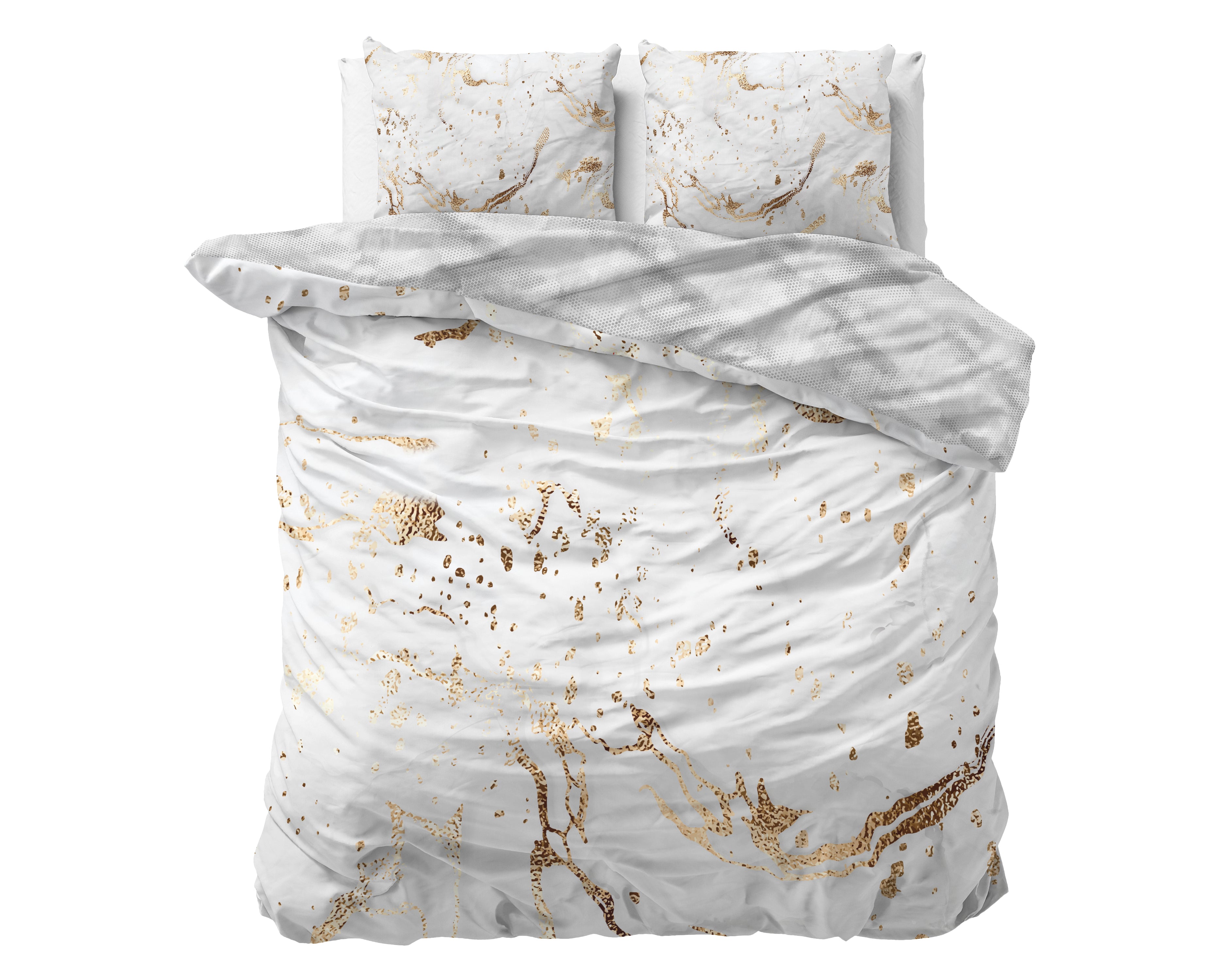 Bianco Dekbedovertrek Wit - Super zacht geweven - Luxe verpakt - Marble design