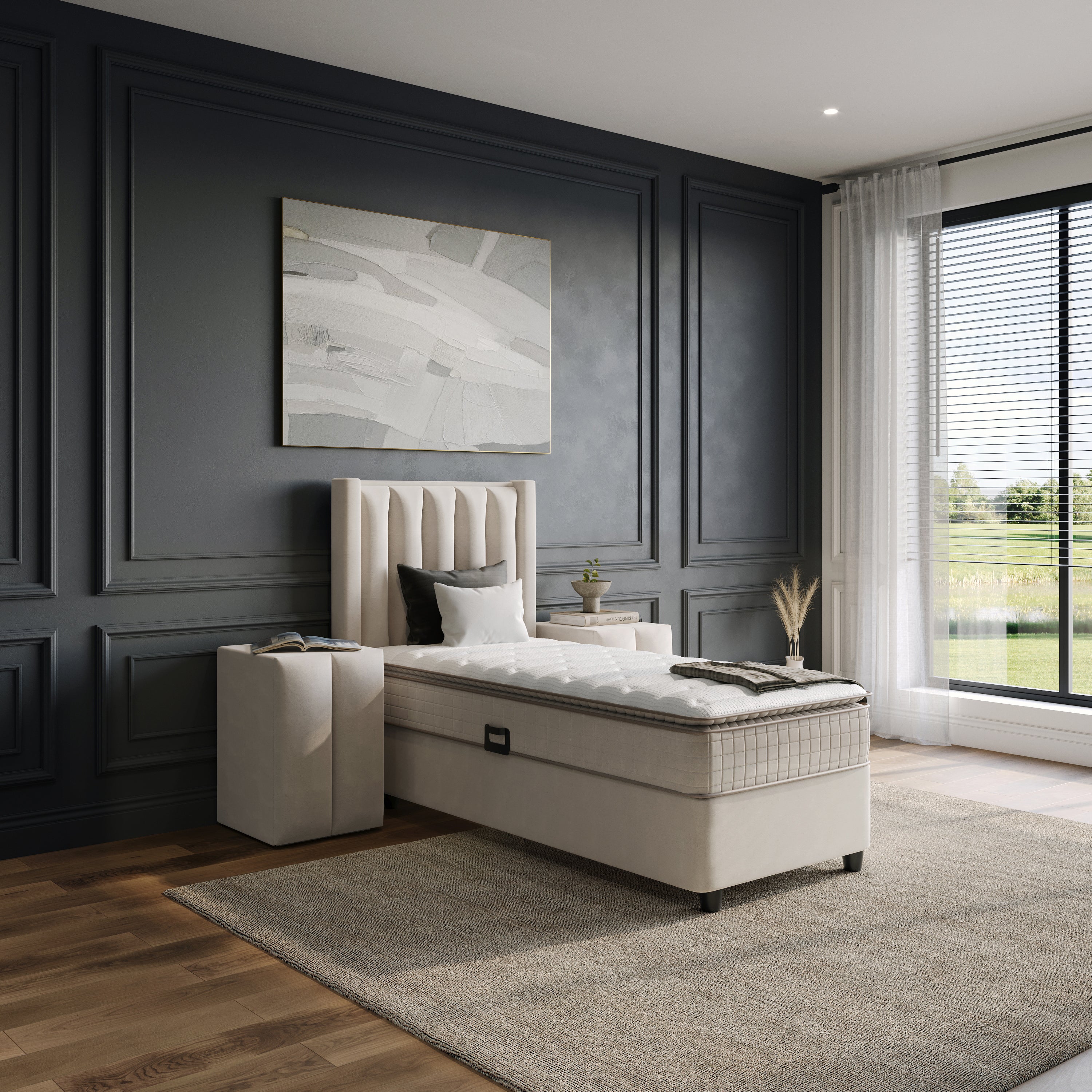 Blackpearl Boxspring Met Opbergruimte 90x200 Beige