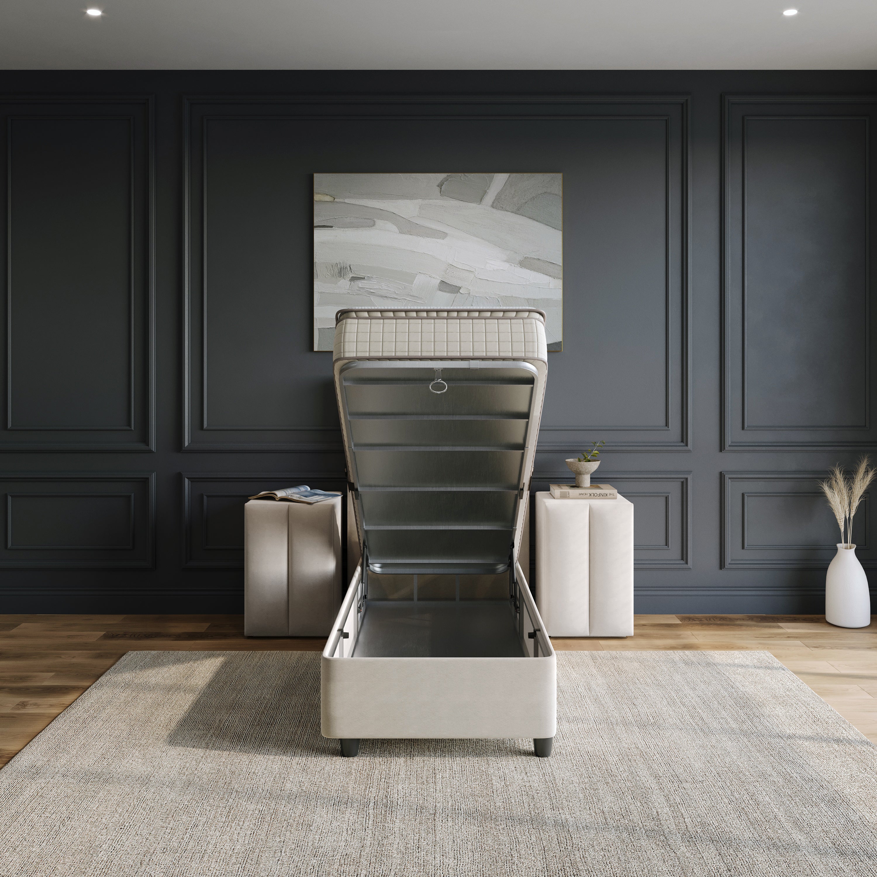 Blackpearl Boxspring Met Opbergruimte 90x200 Beige