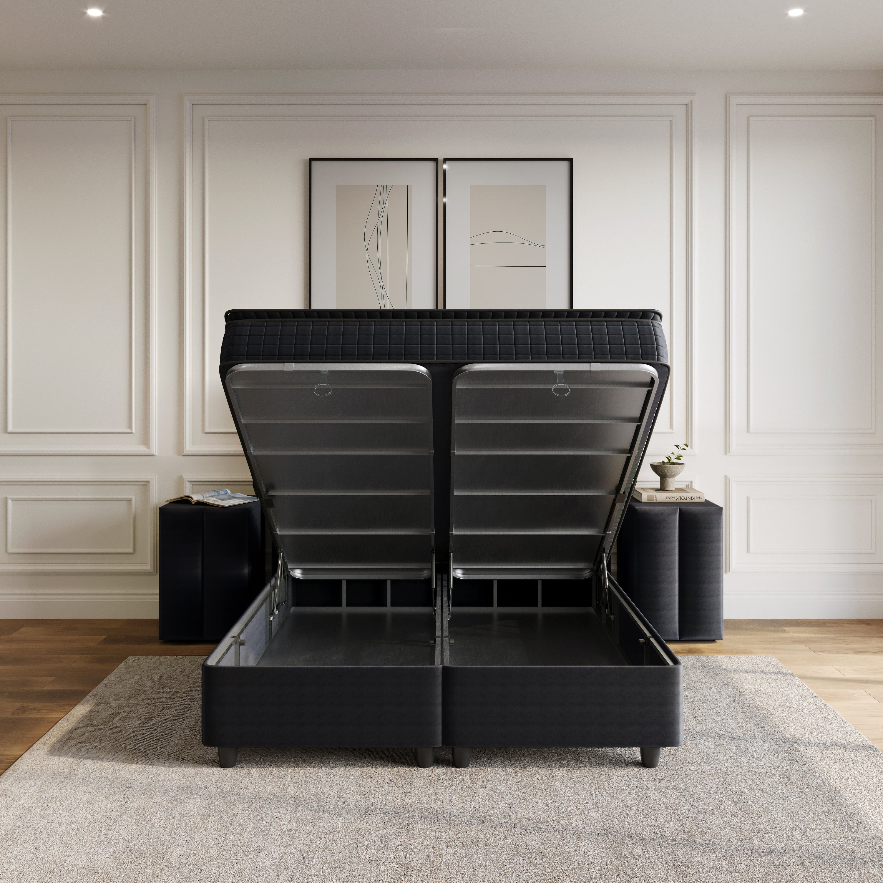 Blackpearl Boxspring Met Opbergruimte Antraciet