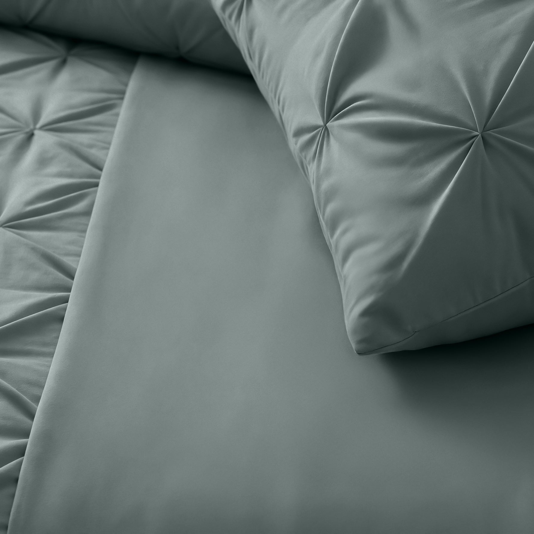 Sleeptime Border Pintuck Dekbedovertrek - Groen - Velvet
