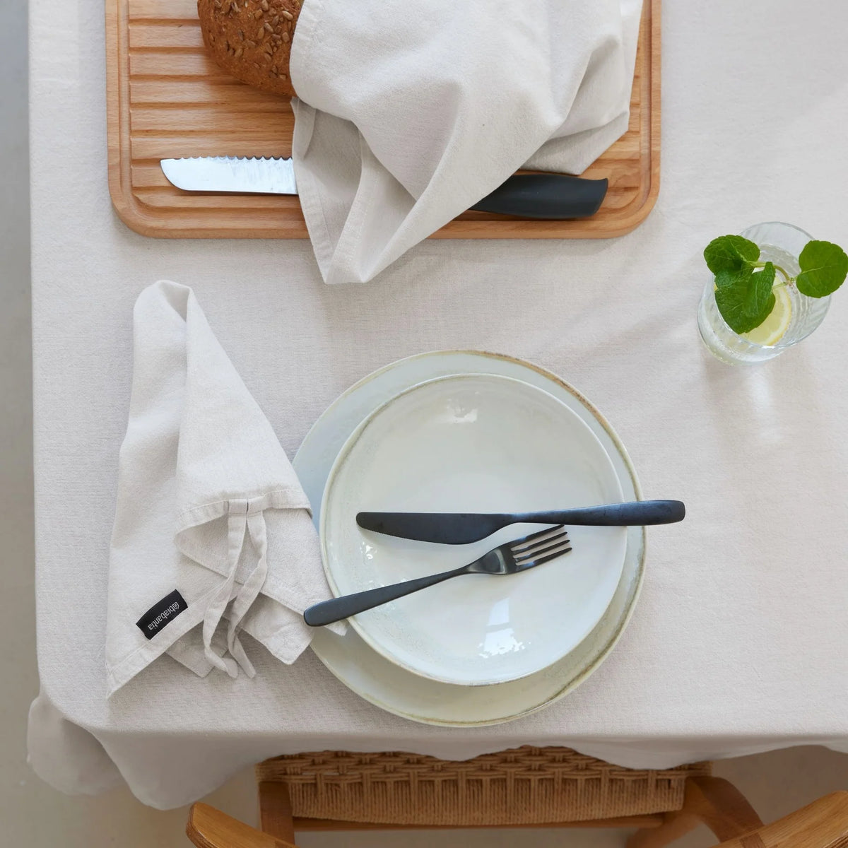 Brabantia Tafelkleed Zacht Beige - 140 x 240 cm - 100% Katoen