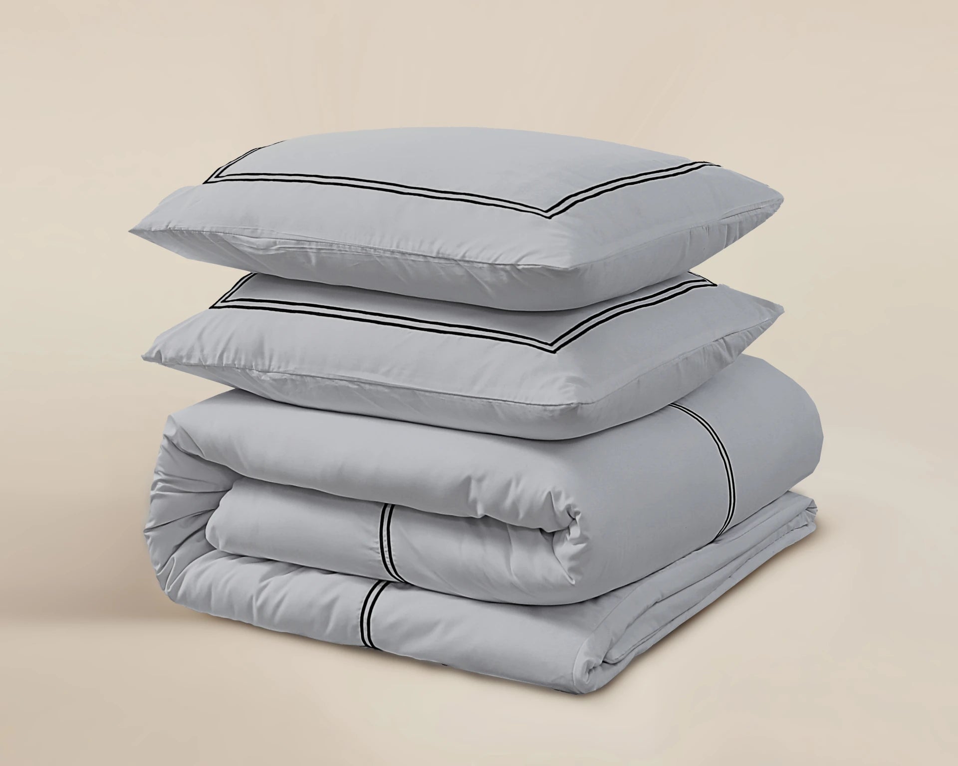 Brata Dekbedovertrek - Grijs/Antraciet - 100% Katoen Percale