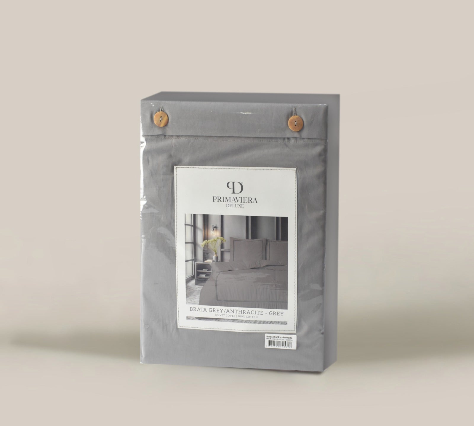 Brata Dekbedovertrek - Grijs/Antraciet - 100% Katoen Percale