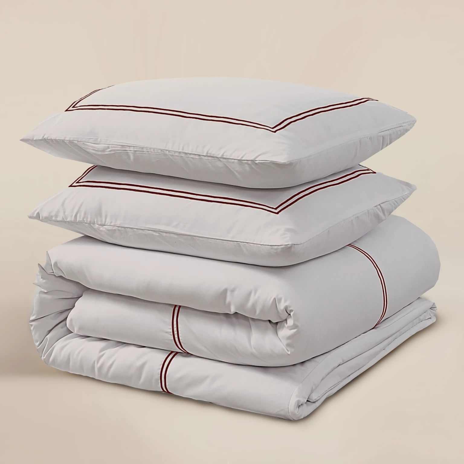 Brata Duvet Cover Taupe/Bronze - Fine woven cotton - Up to 260 long - Hotel chic design