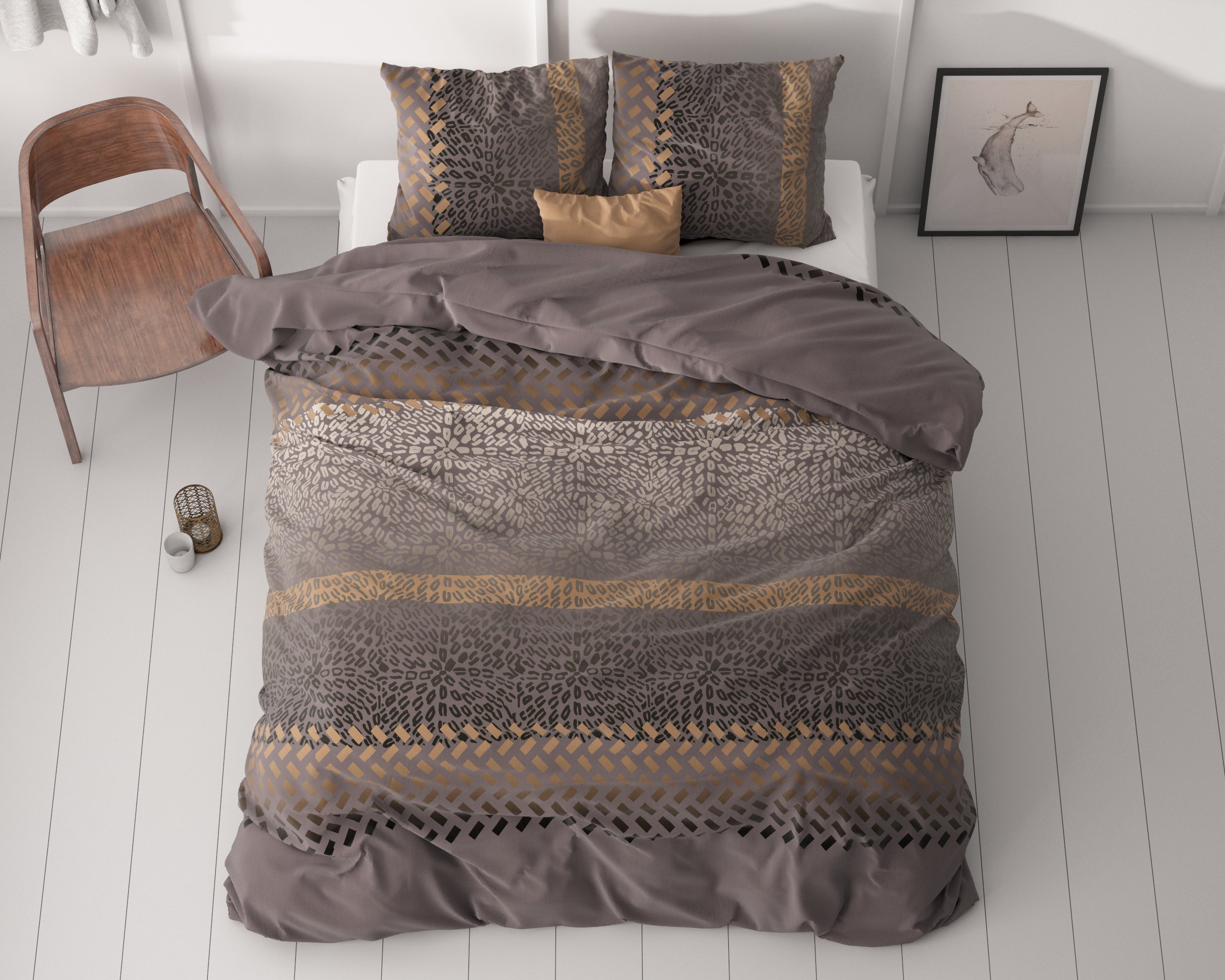 Brownie Leopard Bruin Dekbedovertrek
