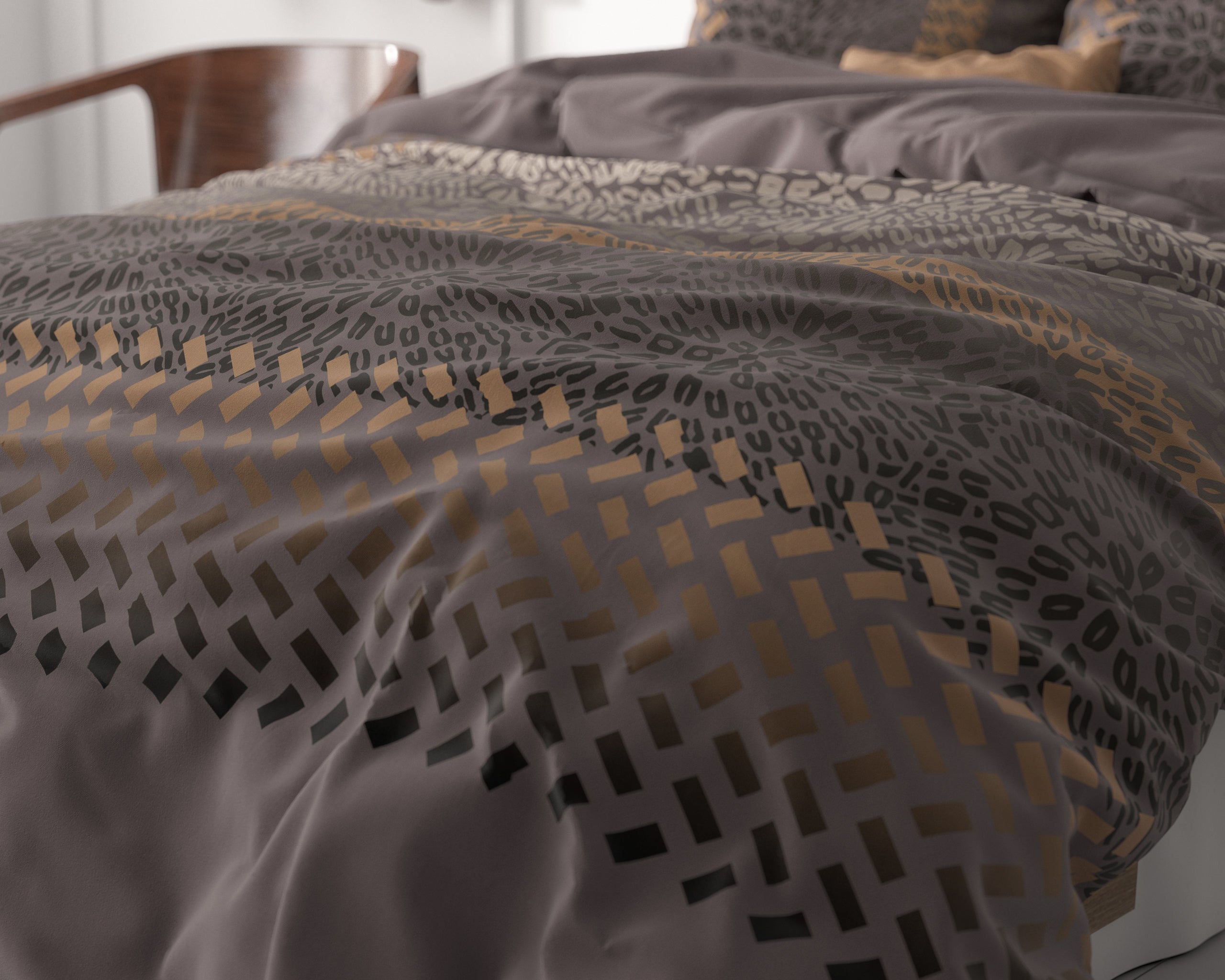 Brownie Leopard Bruin Dekbedovertrek