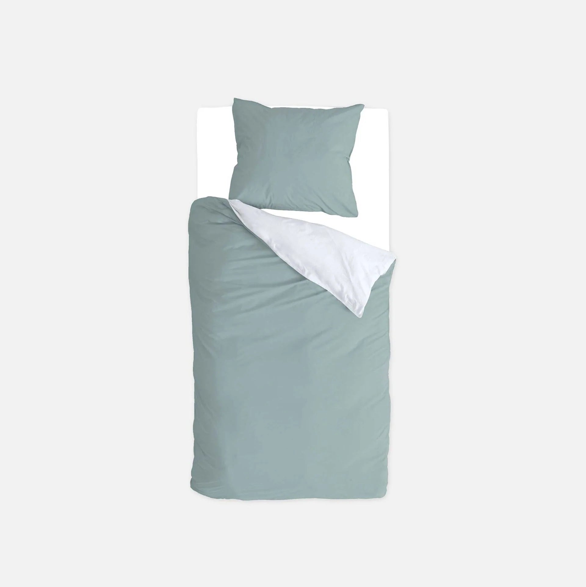 Byrklund Dekbedovertrek Side Way - Jade / Wit - 100% Katoen