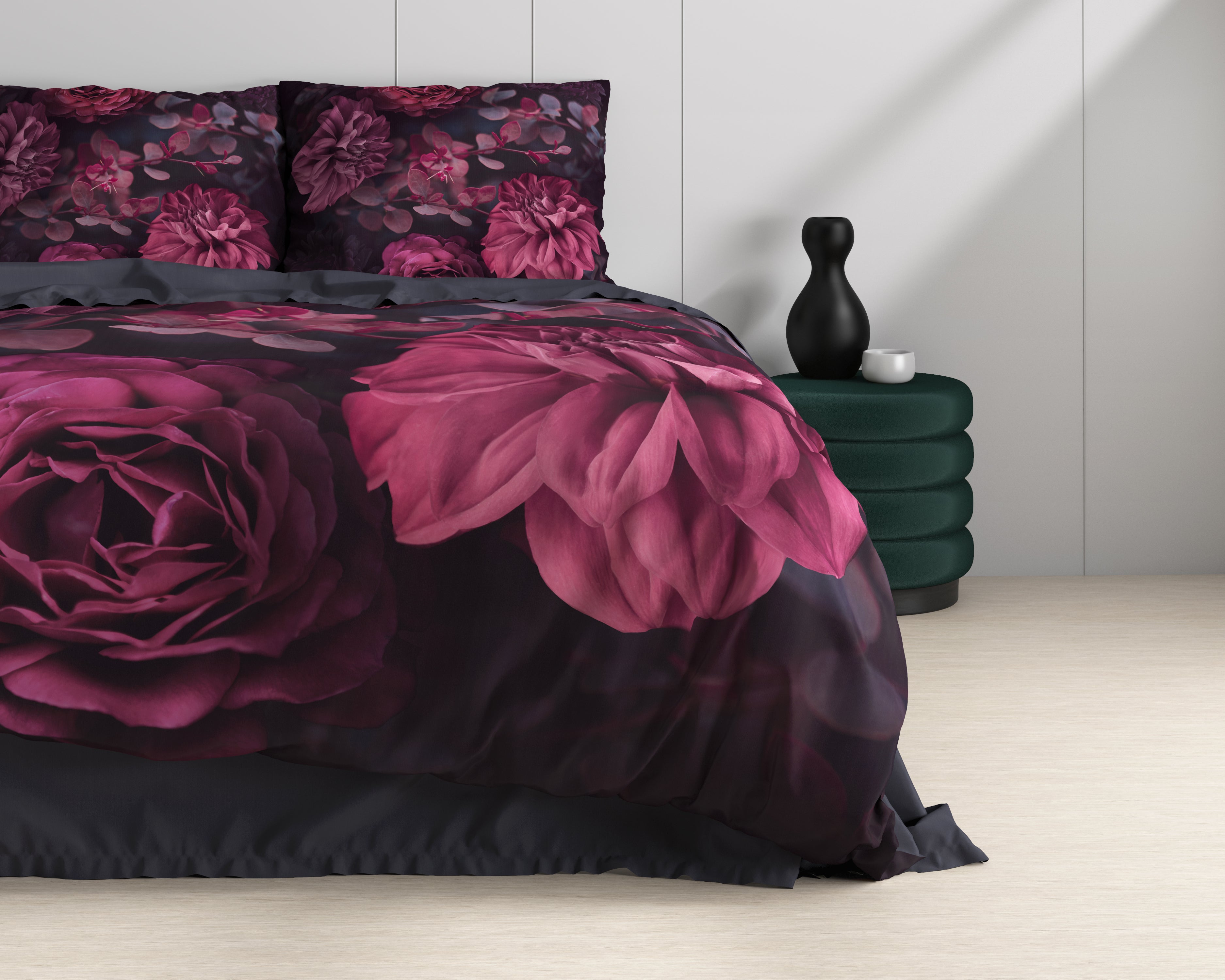 Canberra Dekbedovertrek Rood - Luxe Satijn - Hoge kwaliteit - Trendy prints