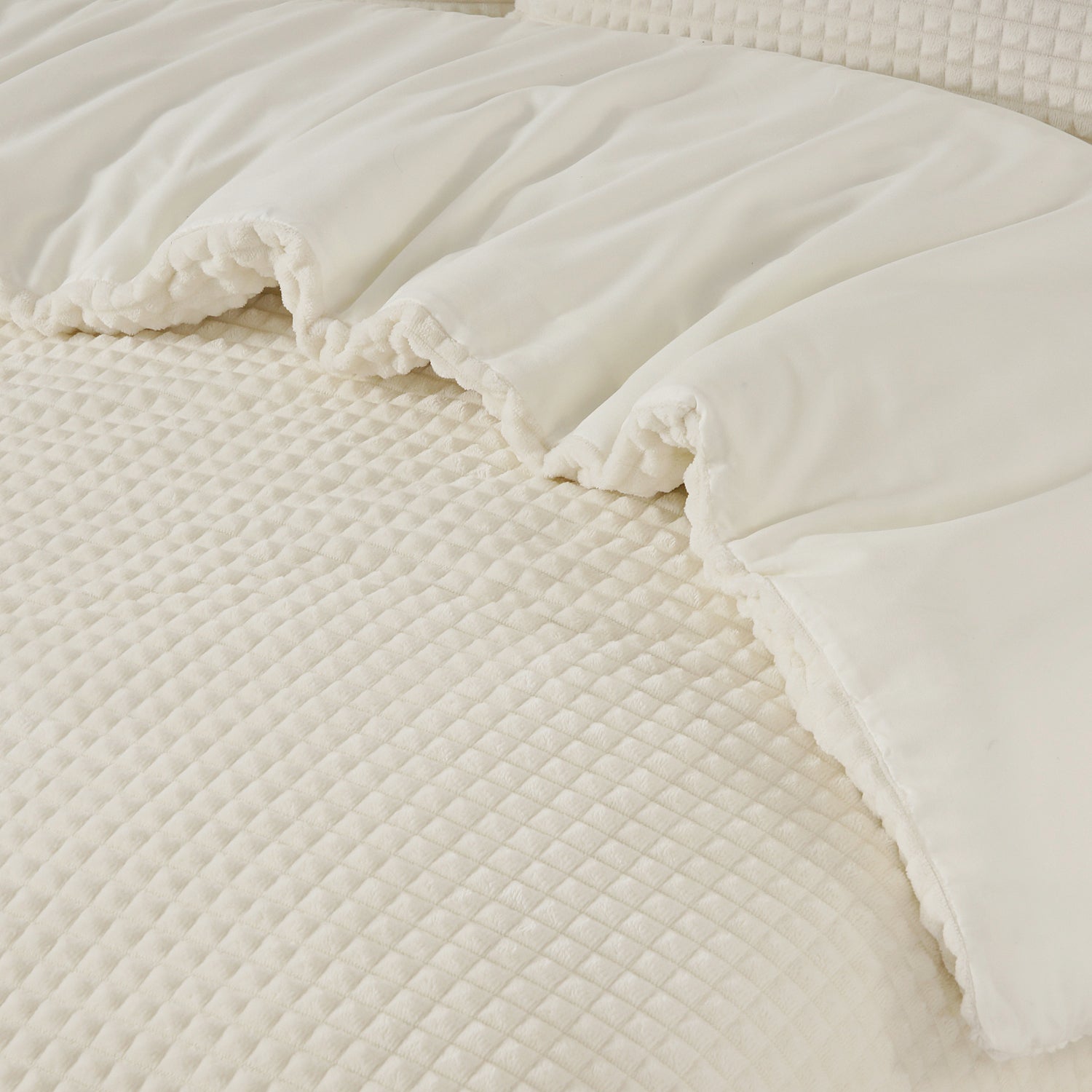 Check teddy Beige Duvet cover