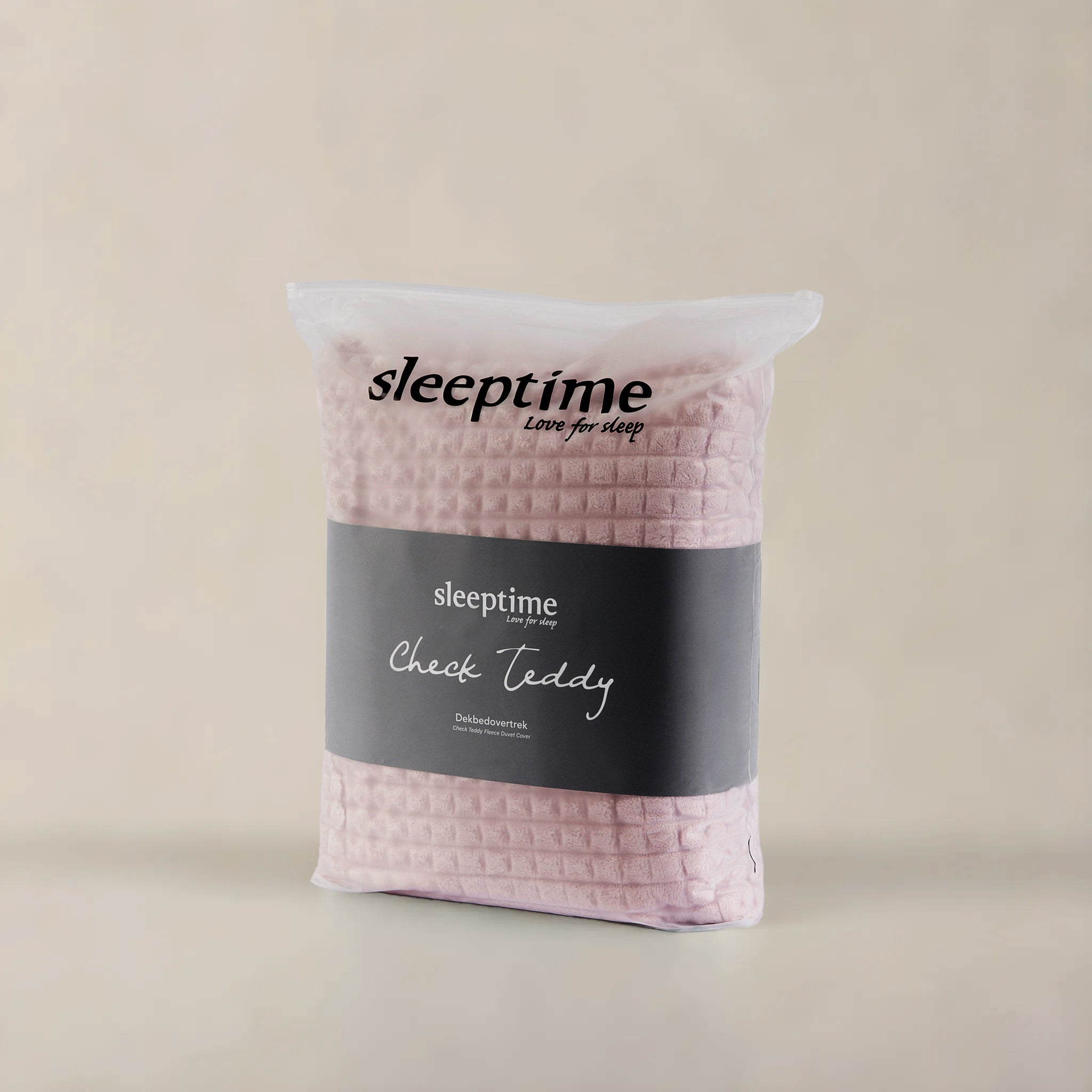 Check teddy pink duvet cover
