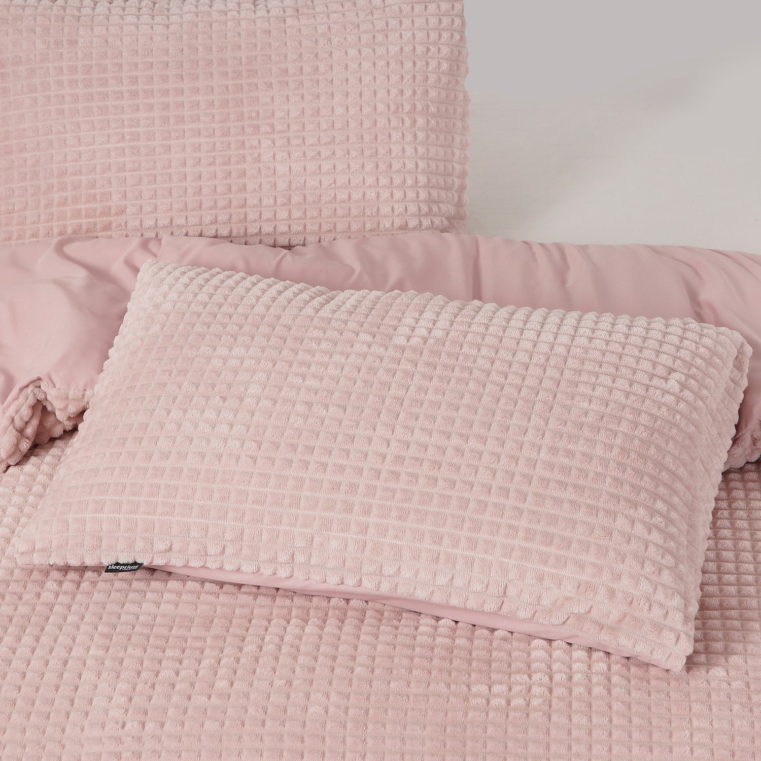 Check teddy pink duvet cover